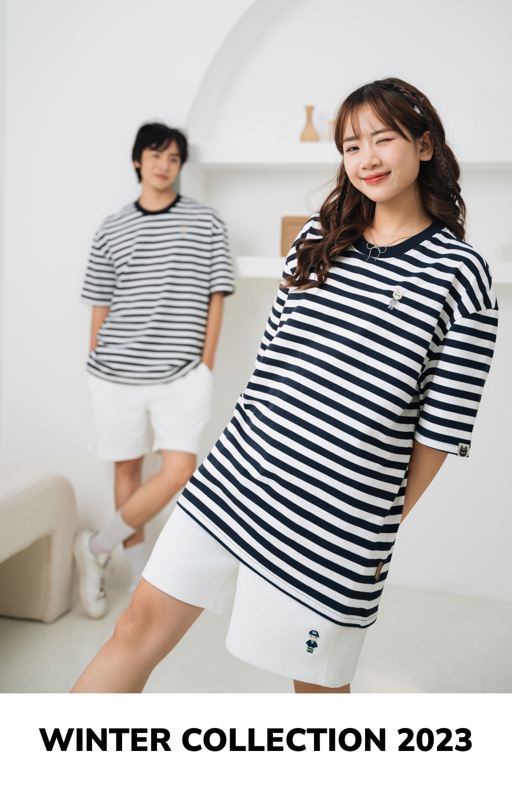 Mô tả Áo thun Form rộng NOAM Striped 100% Cotton - Kẻ ngang xanh navy - trắng - 4