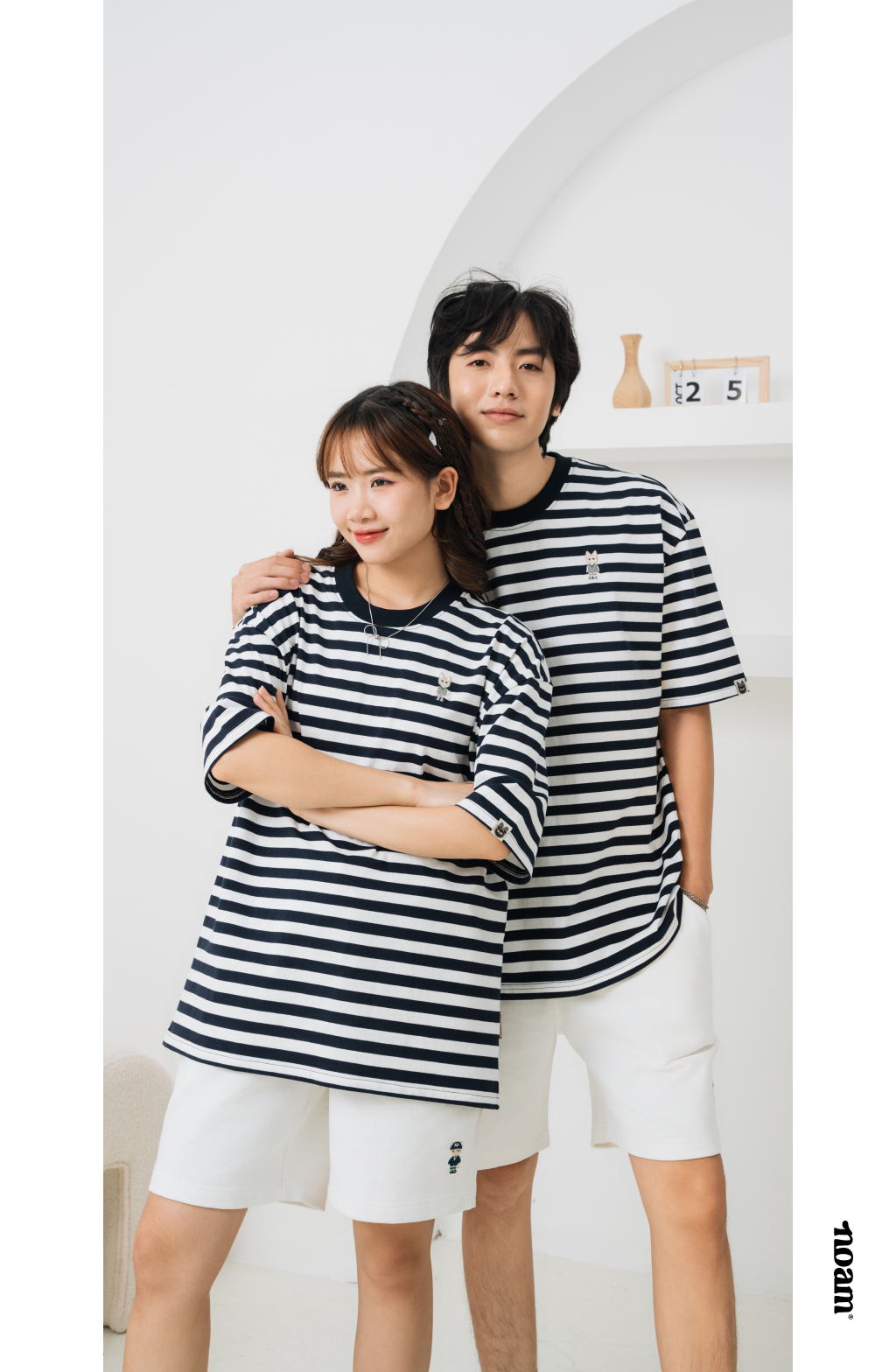 Mô tả Áo thun Form rộng NOAM Striped 100% Cotton - Kẻ ngang xanh navy - trắng - 6