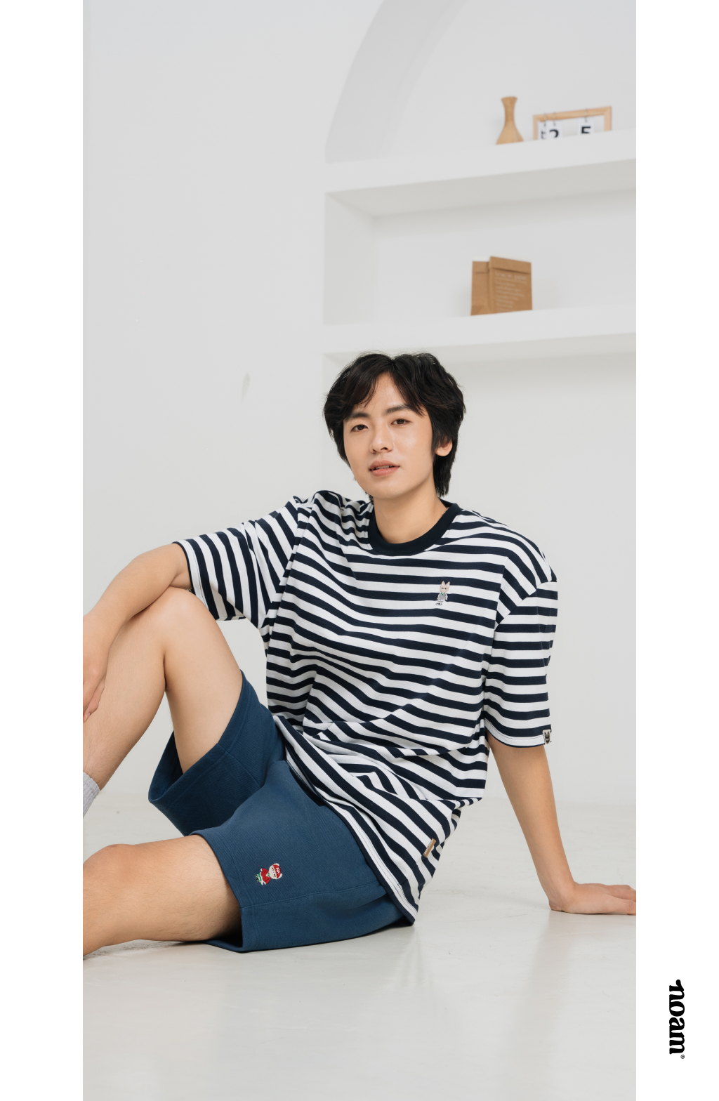Mô tả Áo thun Form rộng NOAM Striped 100% Cotton - Kẻ ngang xanh navy - trắng - 9