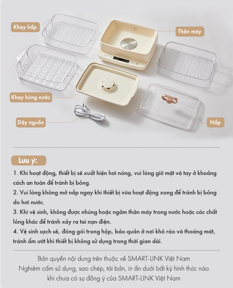 Mô tả Nồi hấp đa năng 12 Lít Bear DZG-CA2D1 - Hàng Chính Hãng - 11