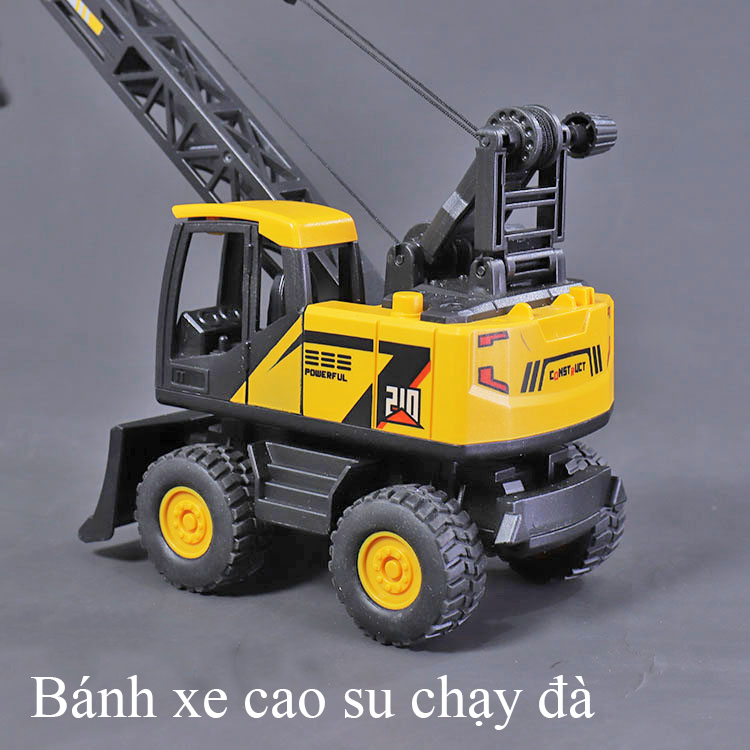 Mô tả Đồ chơi mô hình xe cẩu ủi tự hành KAVY chạy đà 4 bánh xe móc nâng hạ xoay 360 độ - 3