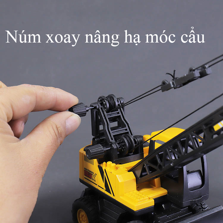 Mô tả Đồ chơi mô hình xe cẩu ủi tự hành KAVY chạy đà 4 bánh xe móc nâng hạ xoay 360 độ - 5