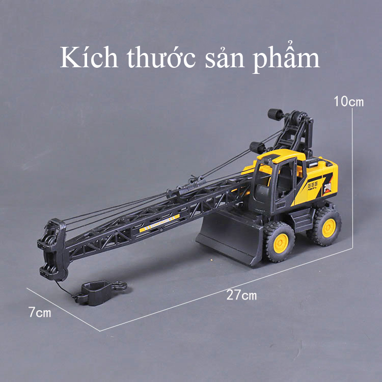 Mô tả Đồ chơi mô hình xe cẩu ủi tự hành KAVY chạy đà 4 bánh xe móc nâng hạ xoay 360 độ - 2