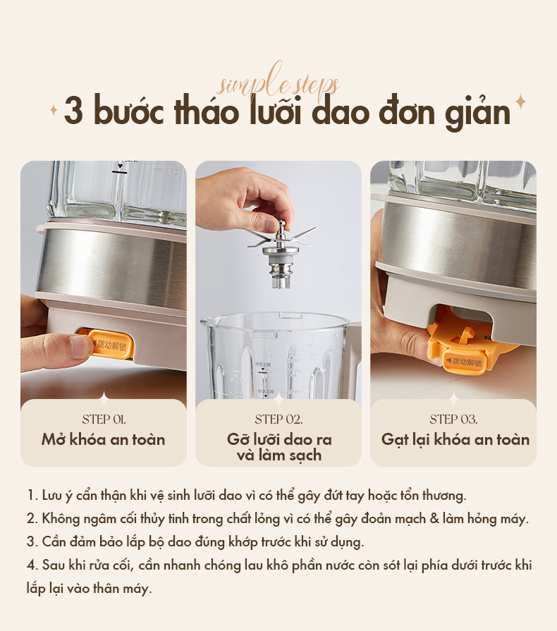 Máy làm sữa hạt Bear PBJ-D08T1 - Các chức năng