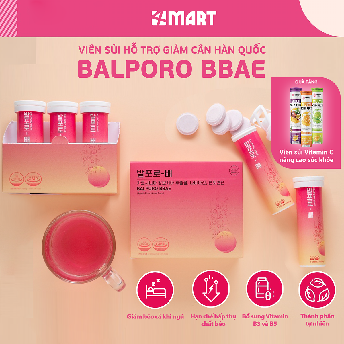 Viên sủi uống hỗ trợ giảm cân hiệu quả chính hãng Balporo BBae Hàn Quốc ...