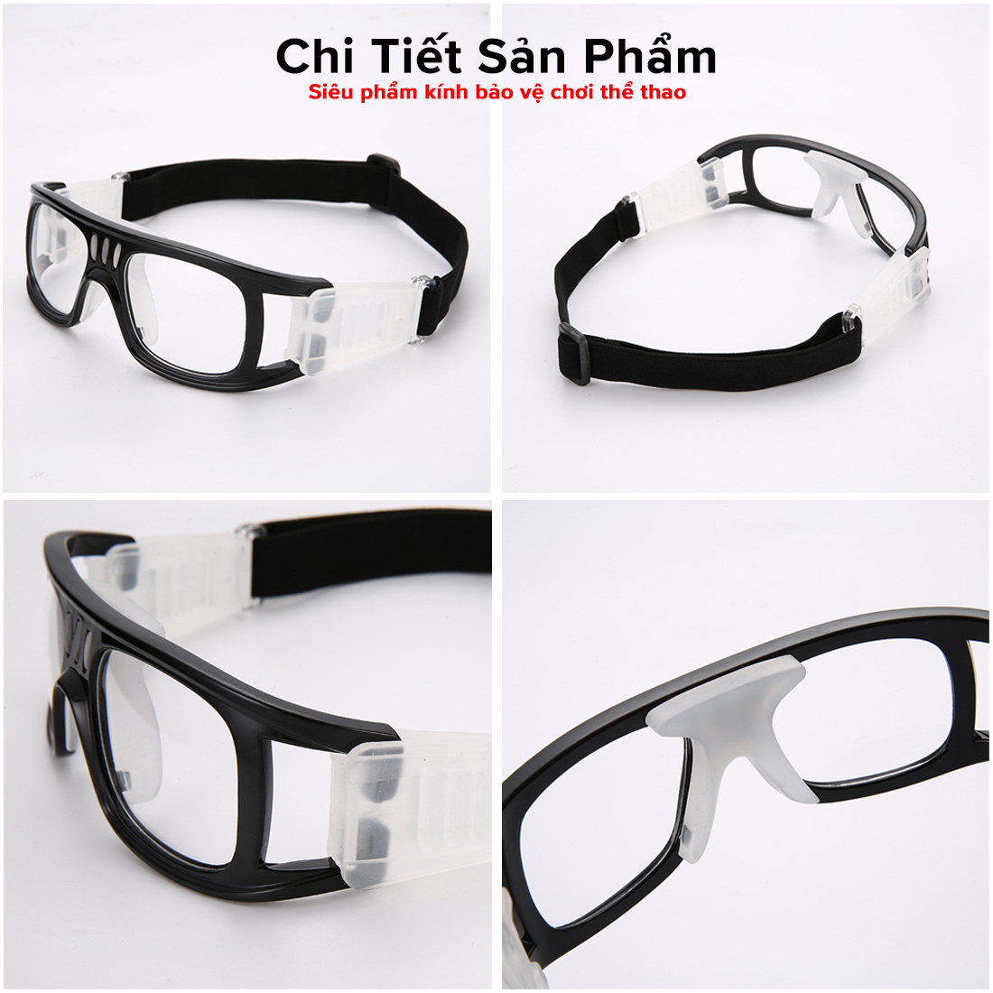 Mô tả Combo Kính Bảo Vệ Mắt Chơi Thể Thao Tặng Hộp Đựng Kính Chơi Bóng Rổ Bóng Đá Chống Mồ Hôi Có Thể Thay Tròng Cận Amife - 8
