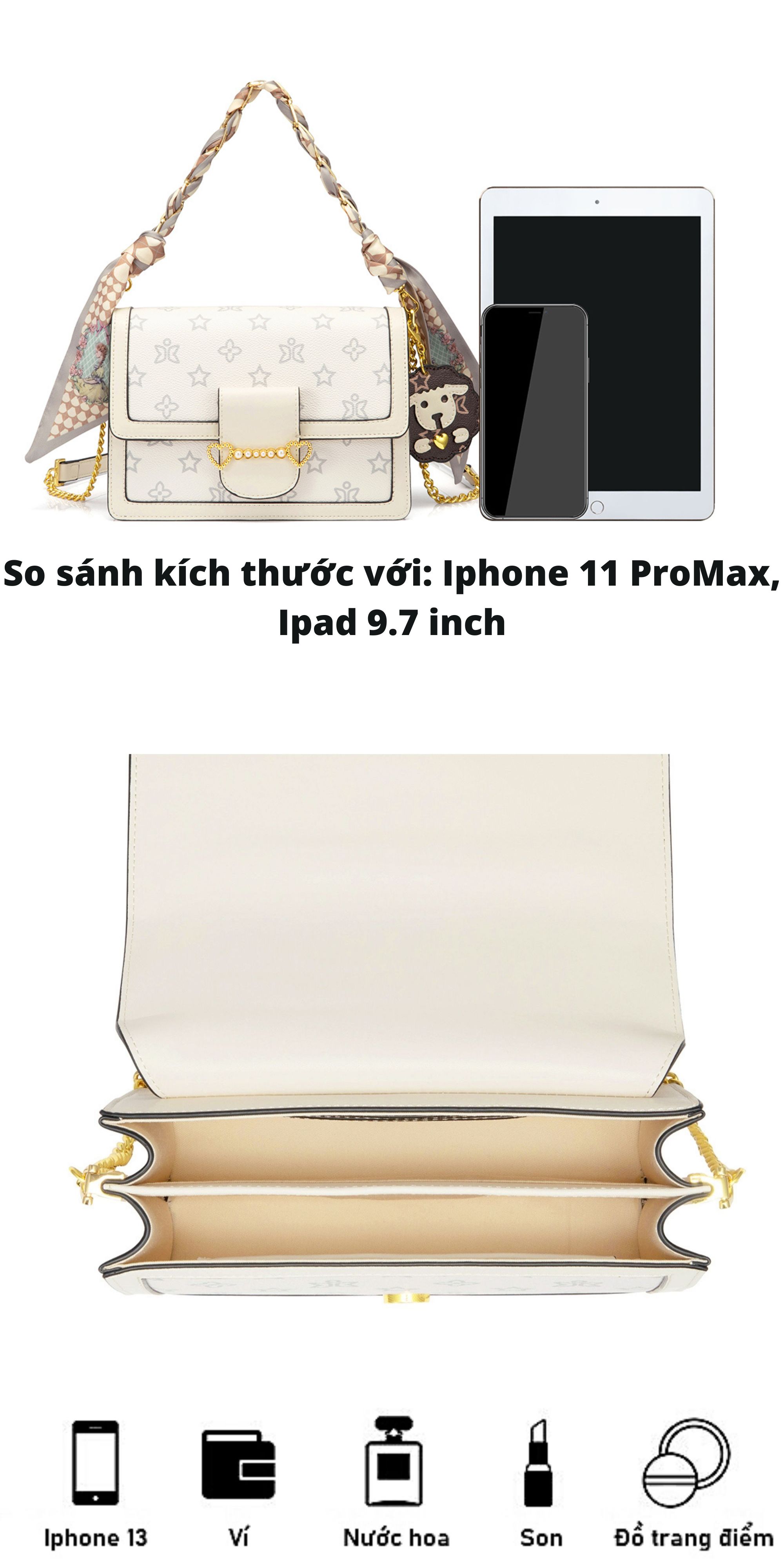 Mô tả Túi xách nữ đẹp Just Star sang trọng dễ thương phối khăn charm cừu cute ViAnh Store 172905 đi làm đi chơi tiệc - 4
