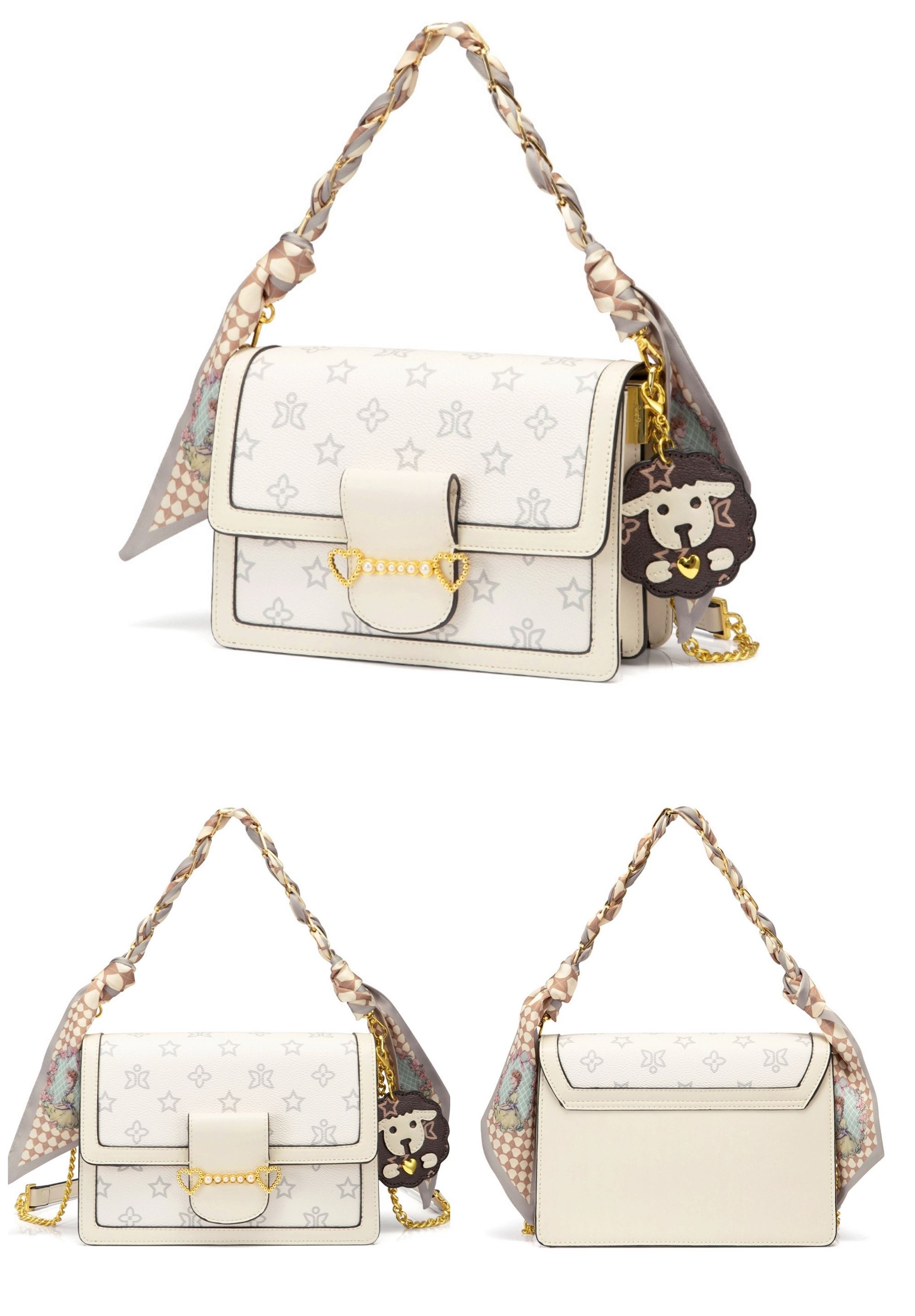 Mô tả Túi xách nữ đẹp Just Star sang trọng dễ thương phối khăn charm cừu cute ViAnh Store 172905 đi làm đi chơi tiệc - 6