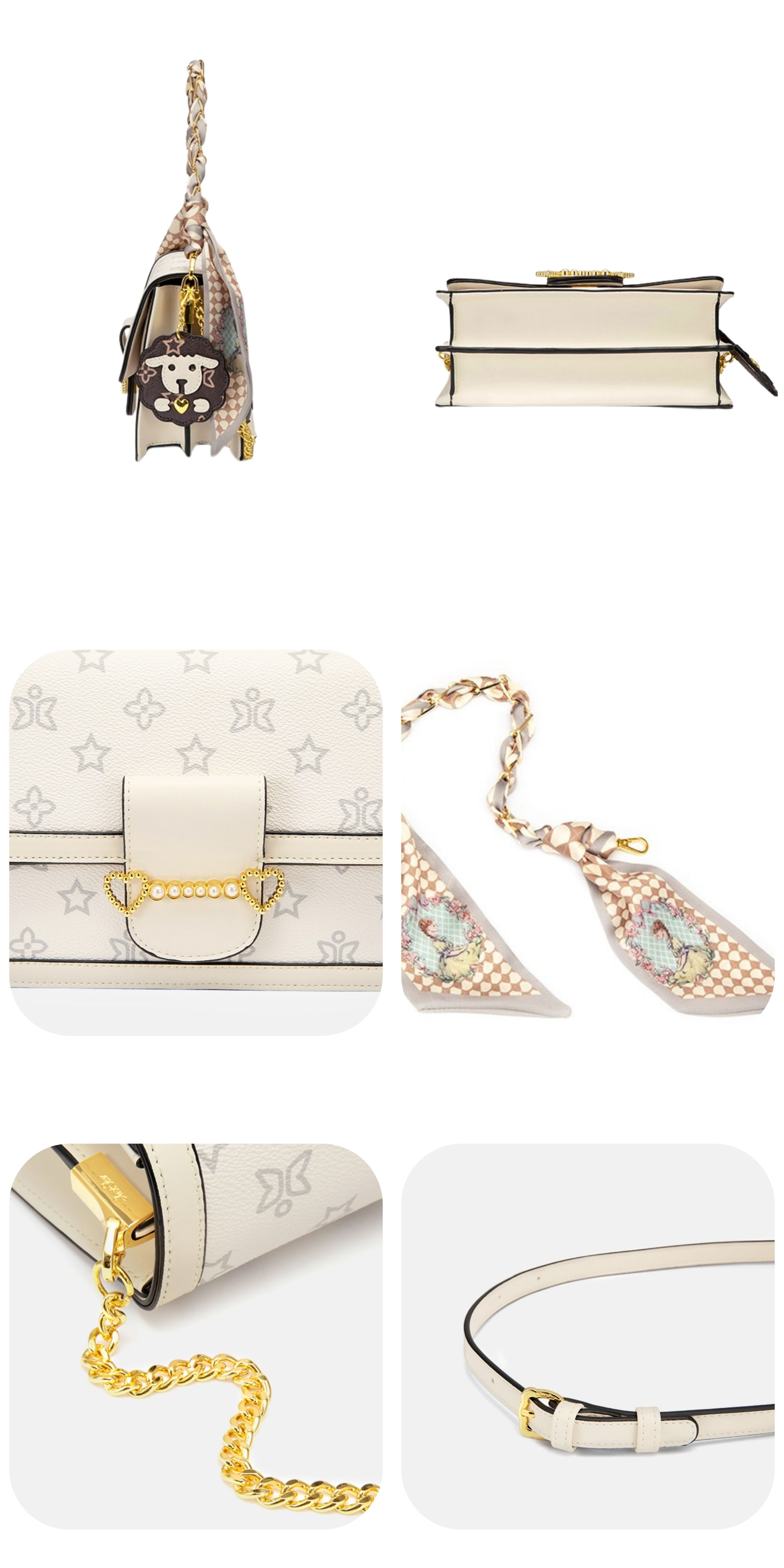 Mô tả Túi xách nữ đẹp Just Star sang trọng dễ thương phối khăn charm cừu cute ViAnh Store 172905 đi làm đi chơi tiệc - 7