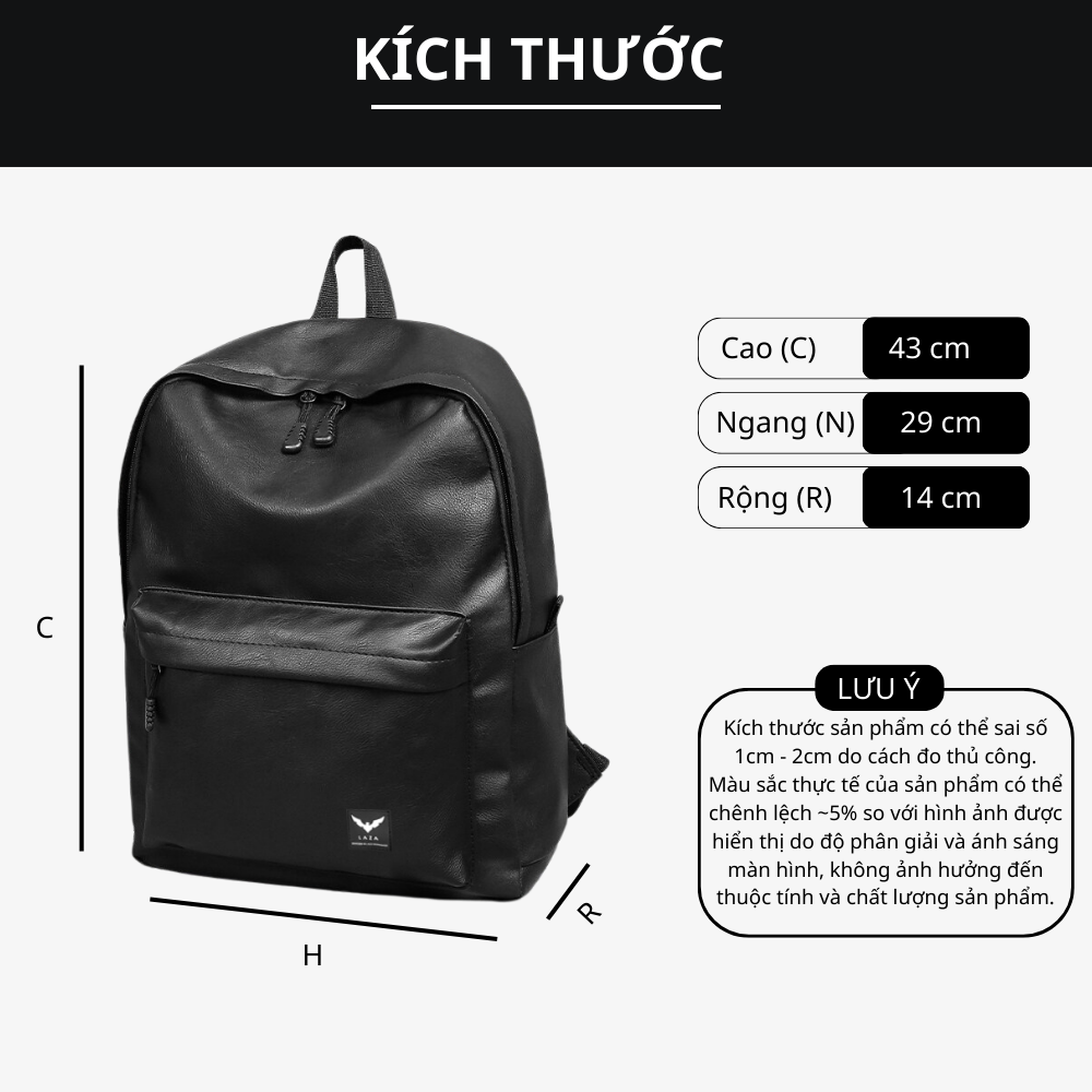 Mô tả Balo da nam nữ LAZA Organ Backpack 499 - Chất liệu da nhập khẩu chống thấm nước - 2