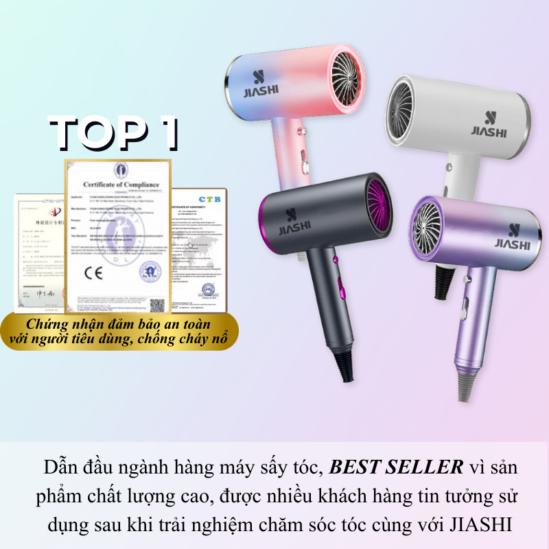 Mô tả Máy sấy tóc mini, máy sấy tóc HOKU công suất lớn 1800W, Ion âm dưỡng tóc 2 chiều nóng lạnh MST06 - 1