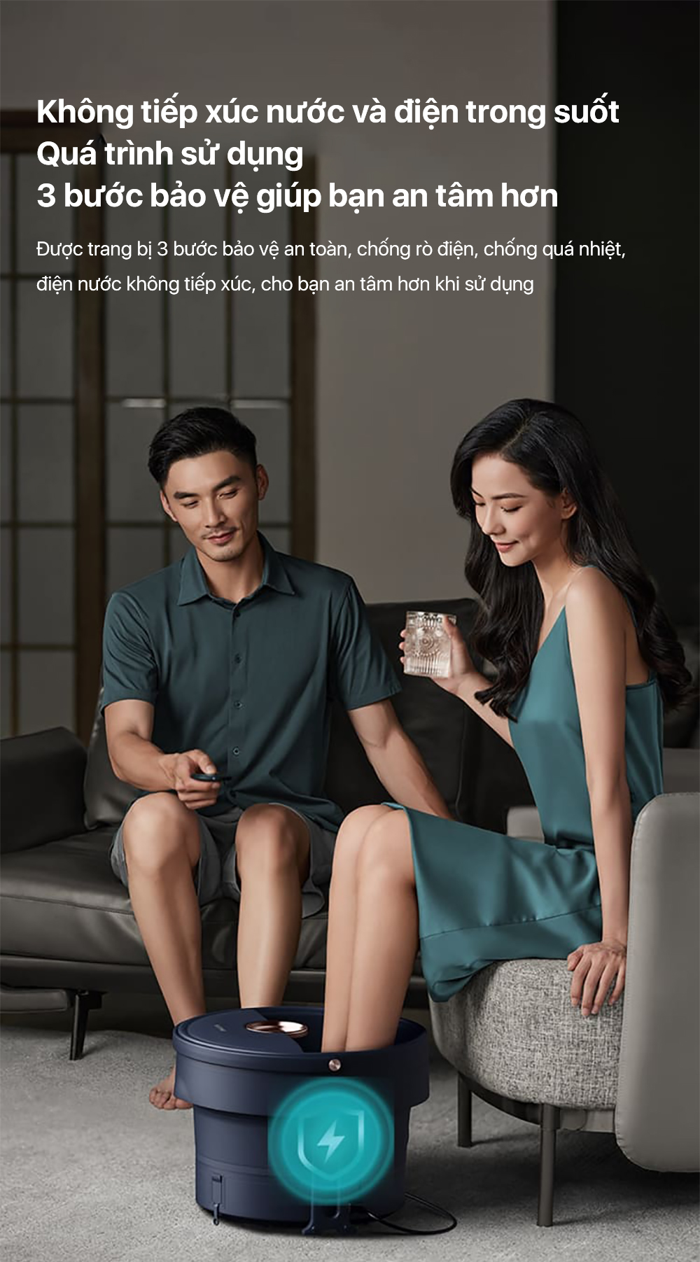 Tính năng an toàn bồn ngâm chân Philips 6501