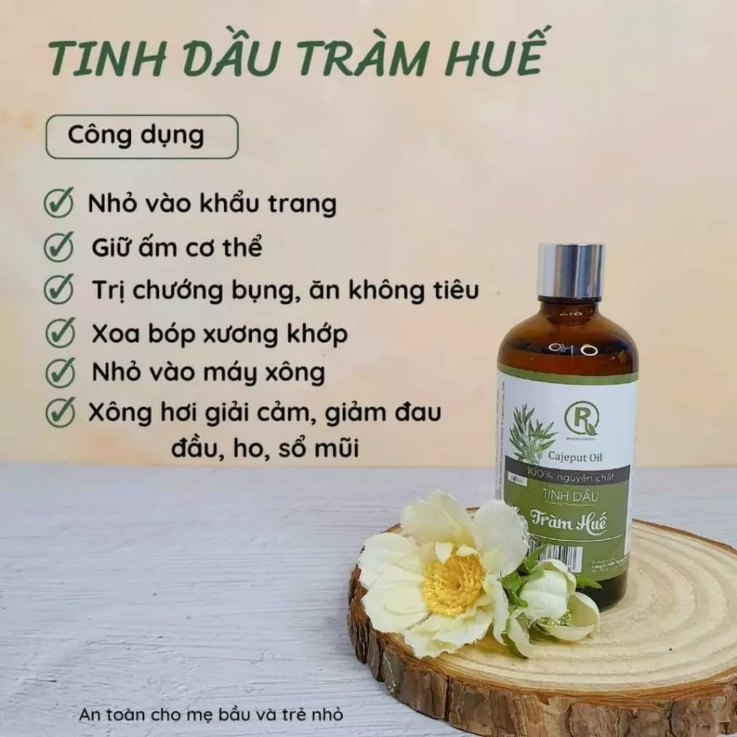 Mô tả Tinh Dầu Tràm Hồng Tâm Nguyên Chất 100ml Hỗ Trợ Thơm Phòng, Đuỗi Muỗi, Phòng Cảm Cho Bé Yêu - 2