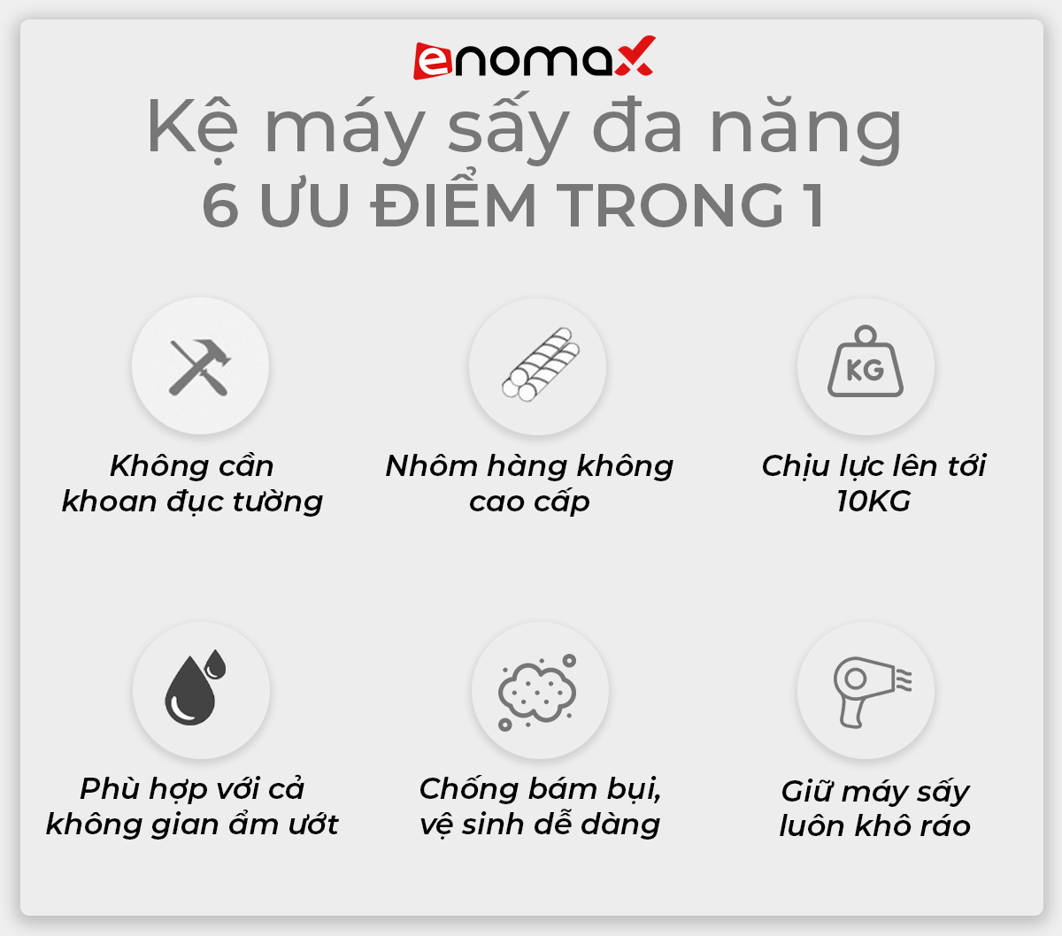Kệ máy sấy tóc Enomax chống gỉ sét