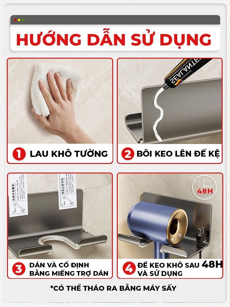 Giá treo máy sấy tóc Enomax phù hợp 99% máy sấy