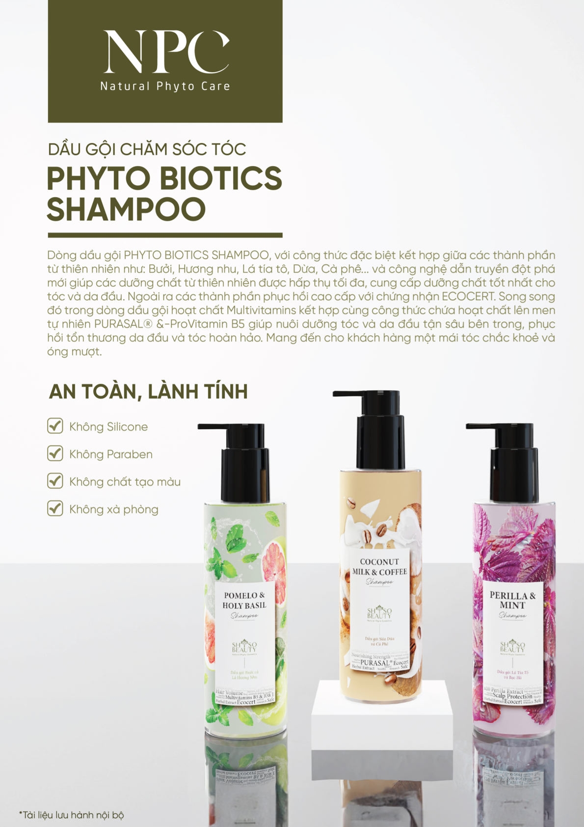 Mô tả Dầu Gội SHSO Beauty Phyto Biotic Tía Tô & Bạc Hà Chăm Sóc Tóc Bồng Bềnh, Chắc Khỏe, Kích Thích Mọc Tóc - NPC PHAR - 1