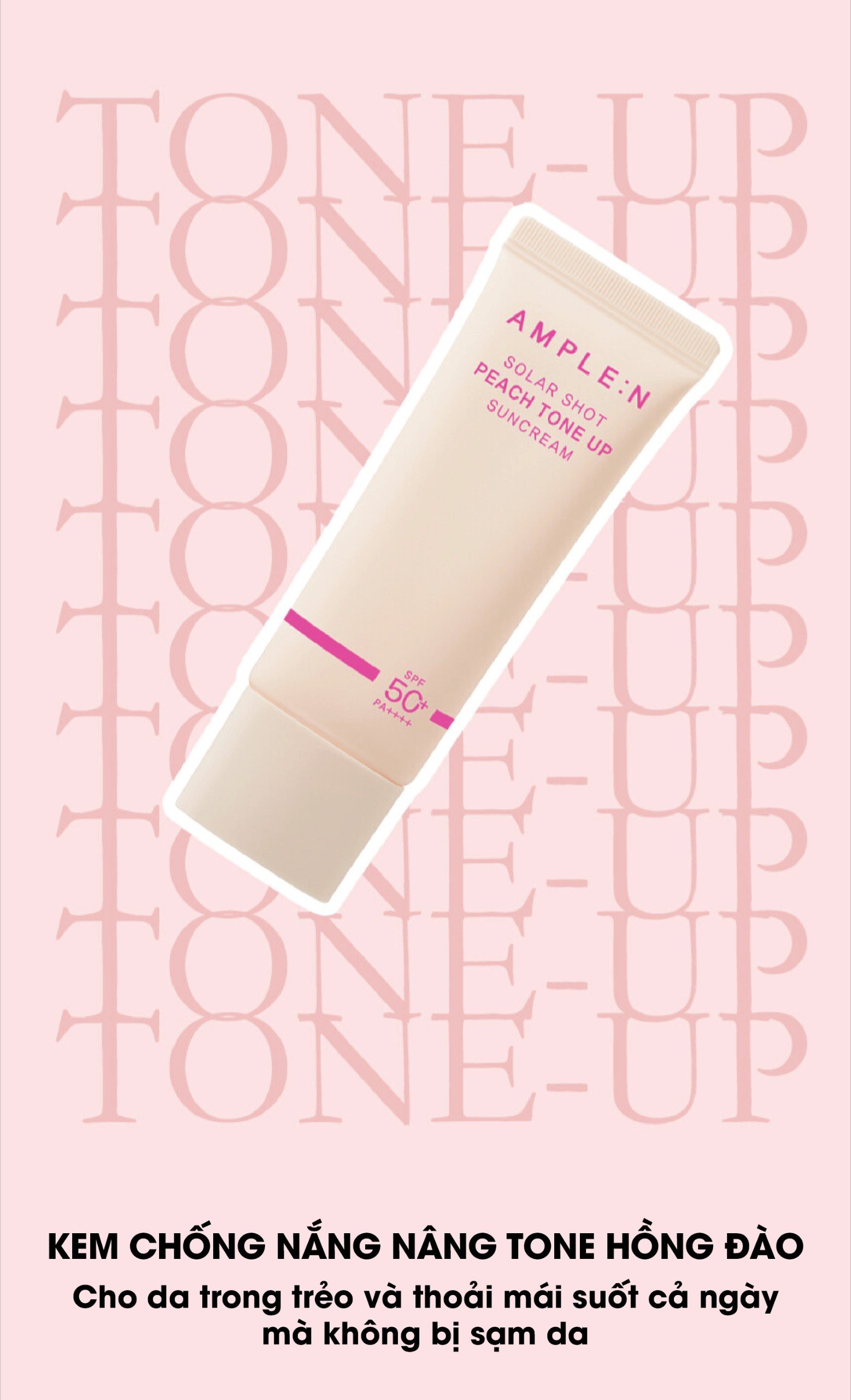 Mô tả Kem Chống Nắng Nâng Tone Hồng Đào Ample:n Solar Shot Peach Tone Up Suncream 40ml - 3