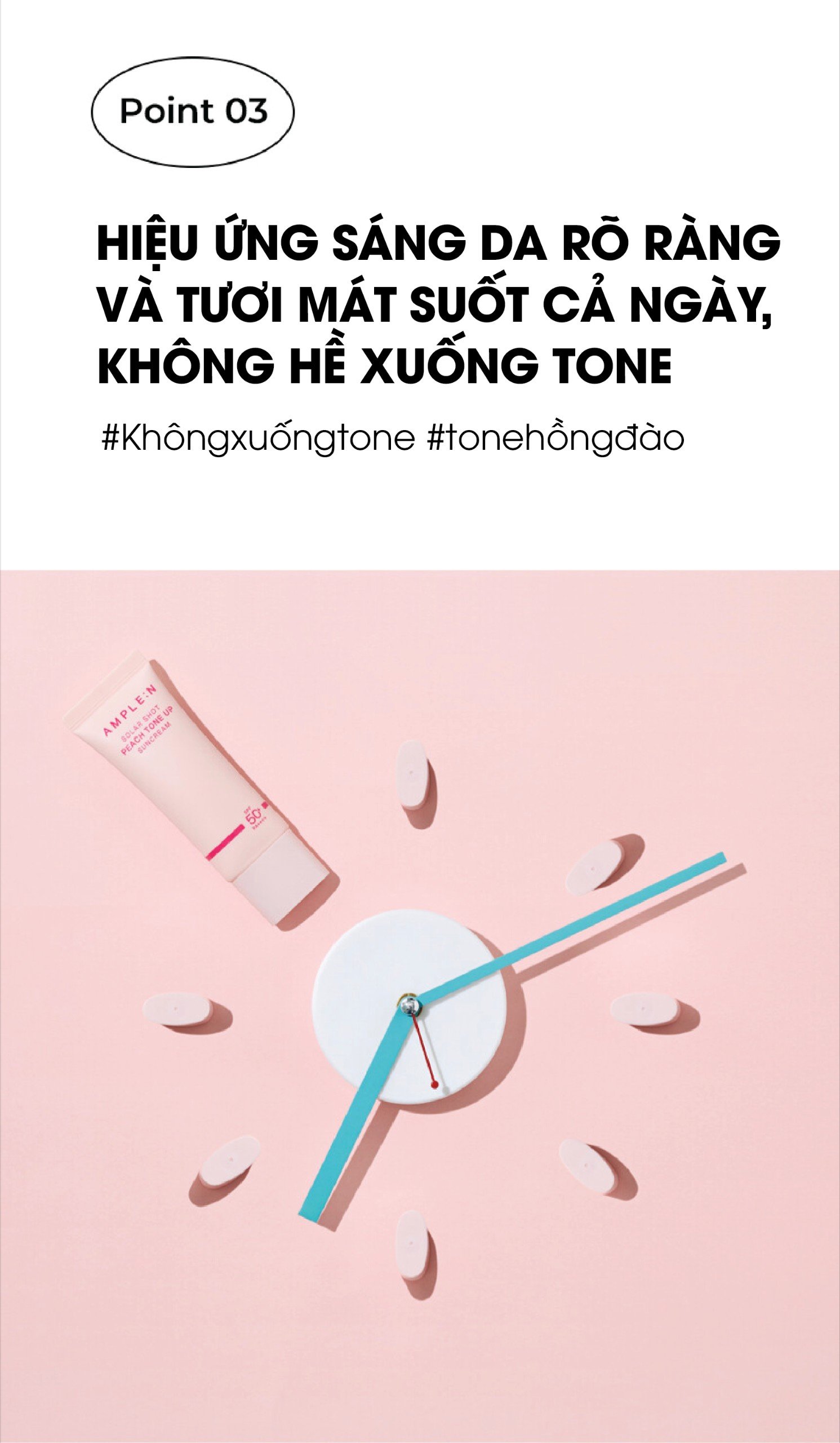 Mô tả Kem Chống Nắng Nâng Tone Hồng Đào Ample:n Solar Shot Peach Tone Up Suncream 40ml - 7