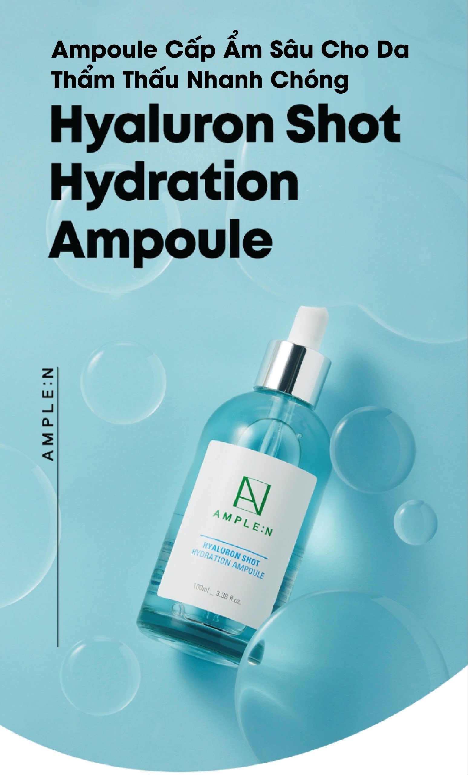 Mô tả Tinh Chất Cấp Ẩm Ample:n Hyaluron Shot Hydration Ampoule - 1