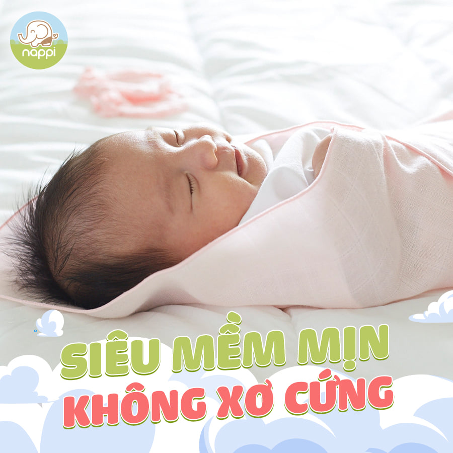 Mô tả Khăn Sợi Tre Đa năng Nappi Organic Mềm Mịn Siêu Thấm Hút Kích Thước 120x120cm - 2