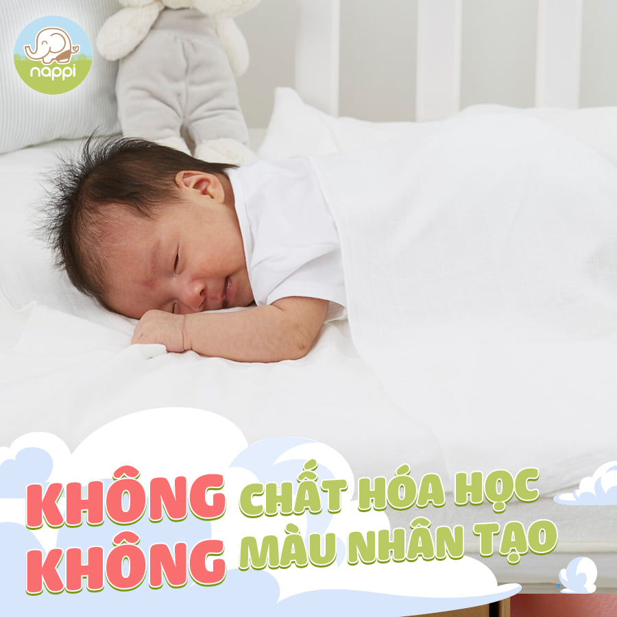 Mô tả Khăn Sợi Tre Đa năng Nappi Organic Mềm Mịn Siêu Thấm Hút Kích Thước 120x120cm - 3