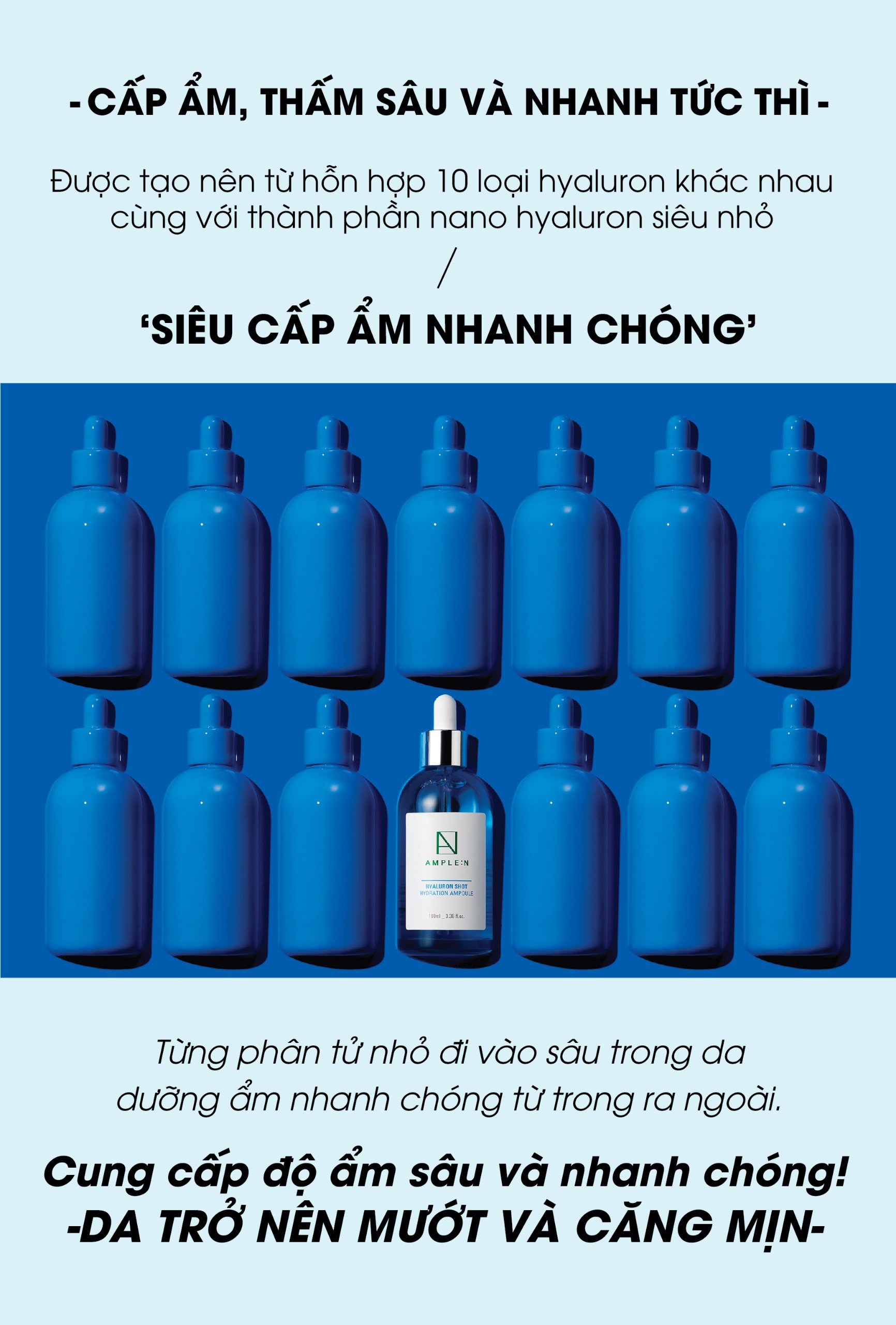 Mô tả Tinh Chất Cấp Ẩm Ample:n Hyaluron Shot Hydration Ampoule - 3