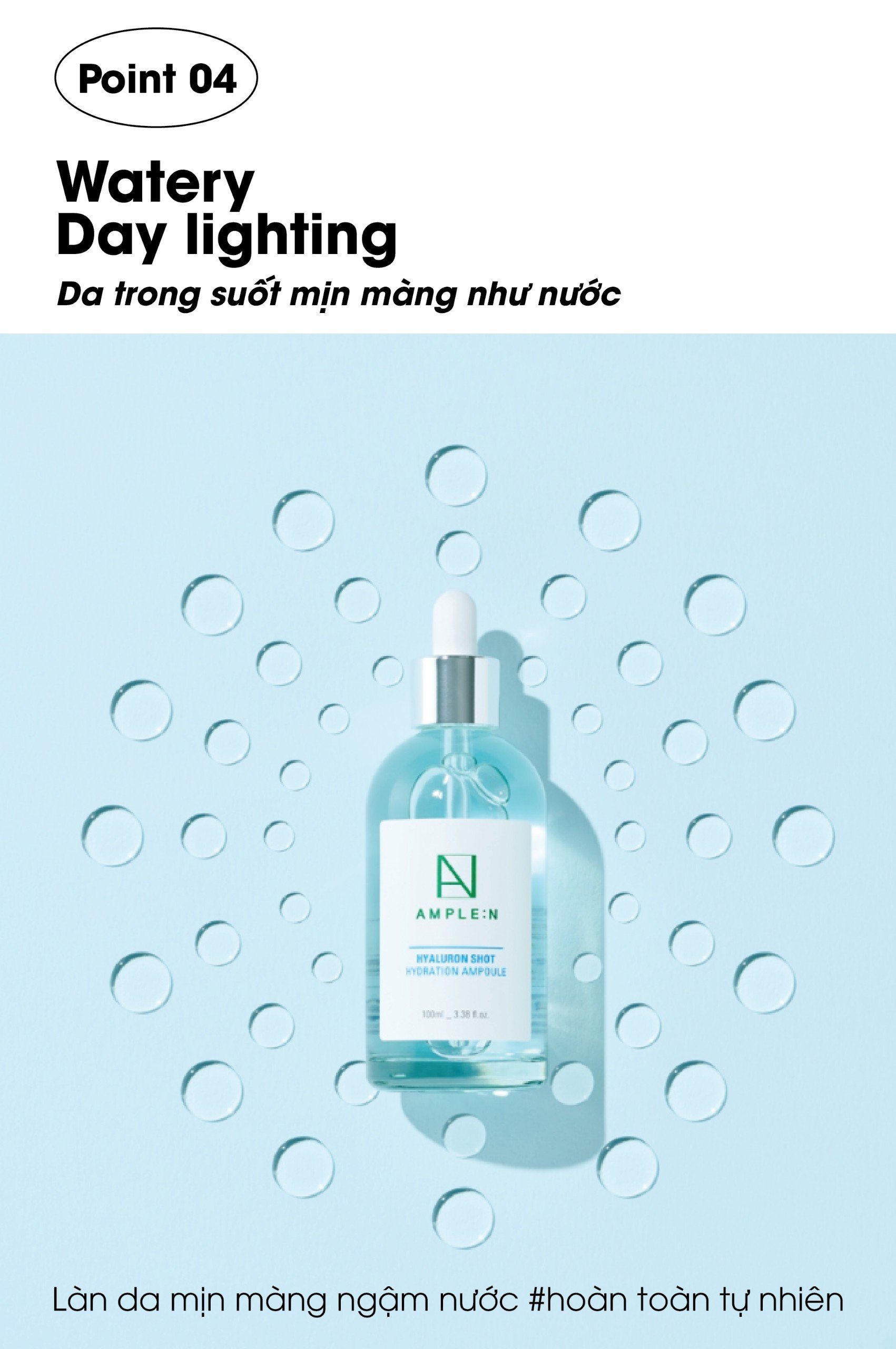 Mô tả Tinh Chất Cấp Ẩm Ample:n Hyaluron Shot Hydration Ampoule - 10