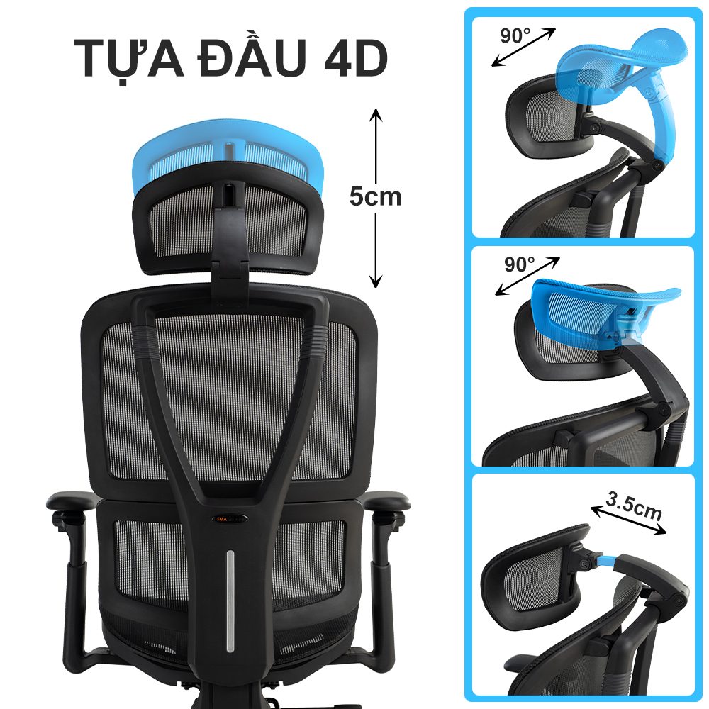 Tựa đầu 4D Ghế Lumbar