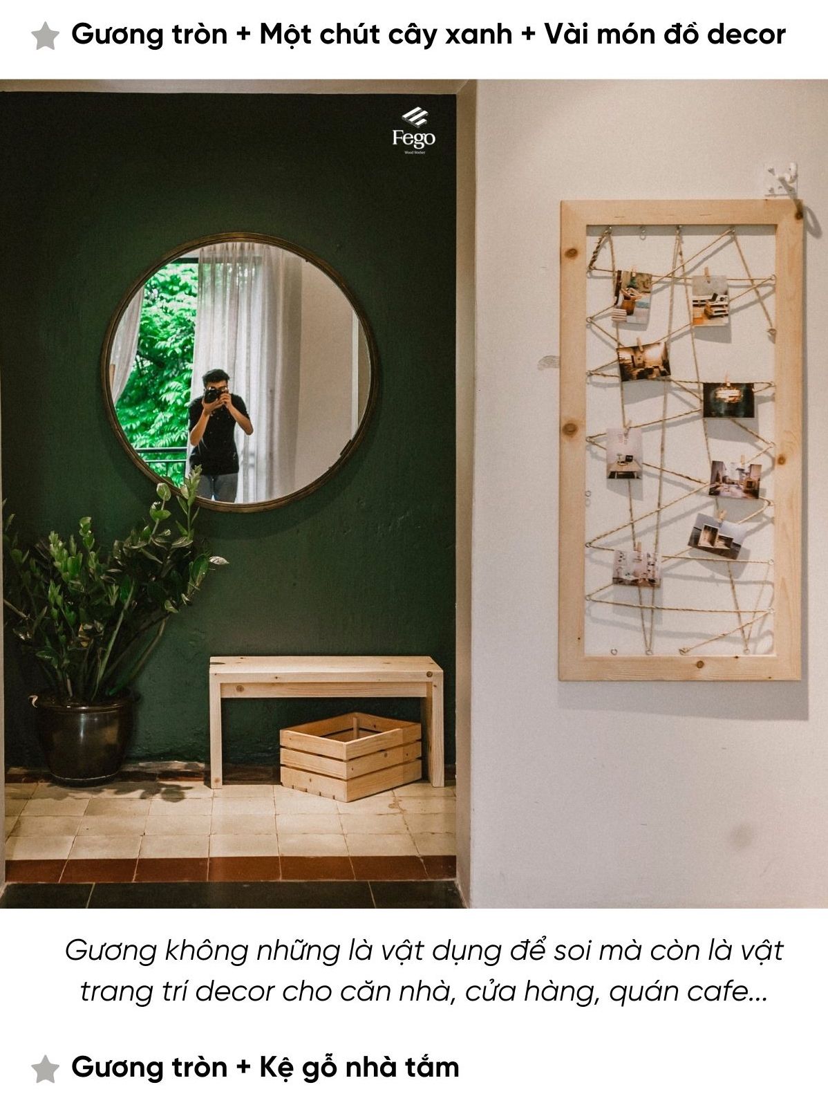 Gương tròn FEGO treo tường