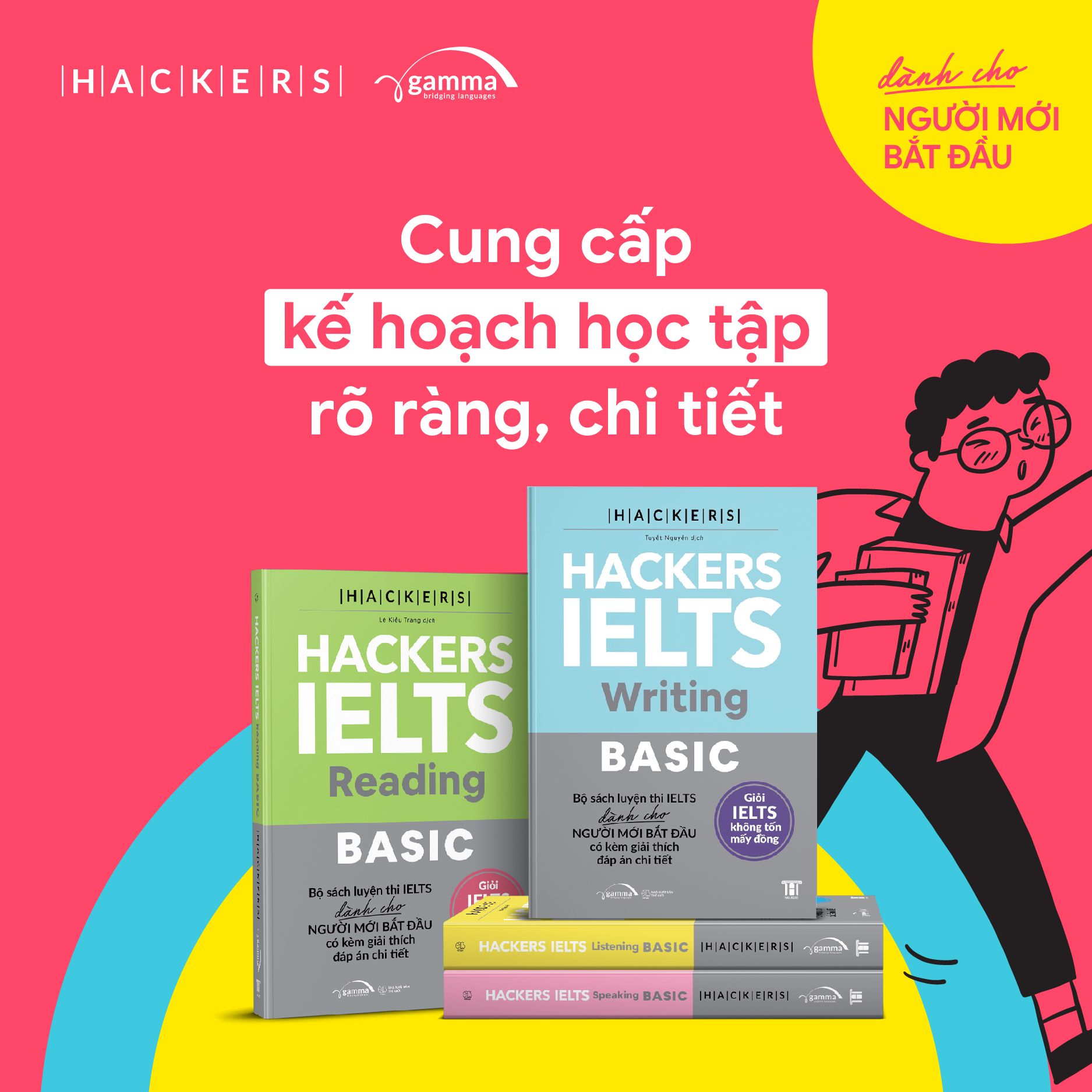 Sách 4 Sách Hackers IELTS Basic - Nền Tảng Bứt Phá 7.0 IELTS (Reading ...