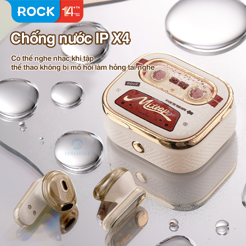 Mô tả Tai nghe bluetooth không dây nhét tai  TWS Rockspace Retro Mix Tape nghe nhạc lên đến 20h BH 1 năm - 2