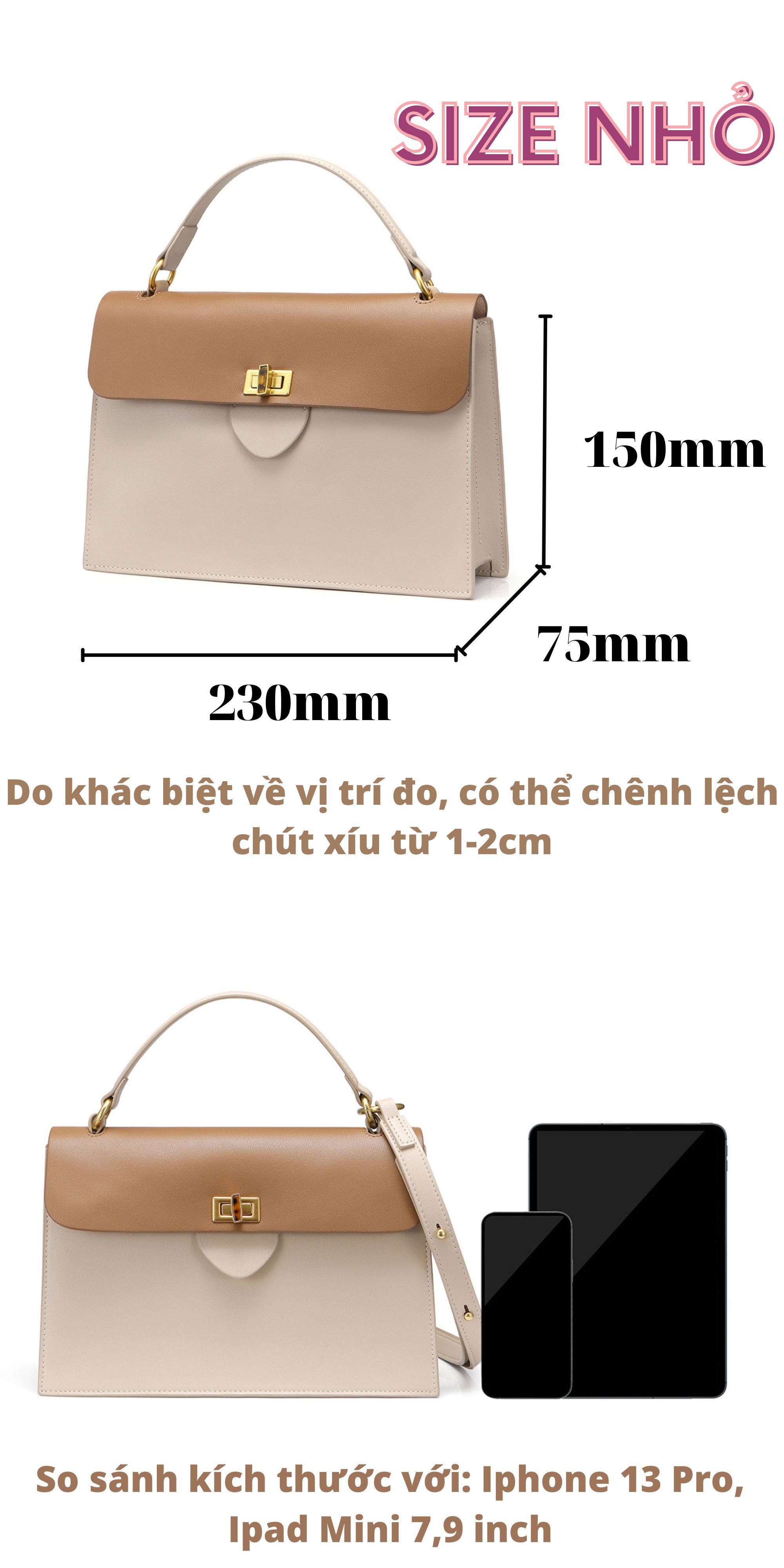 Mô tả Túi xách nữ Nucelle ViAnh Store da thật thời trang đi làm đi chơi 110332A - 3