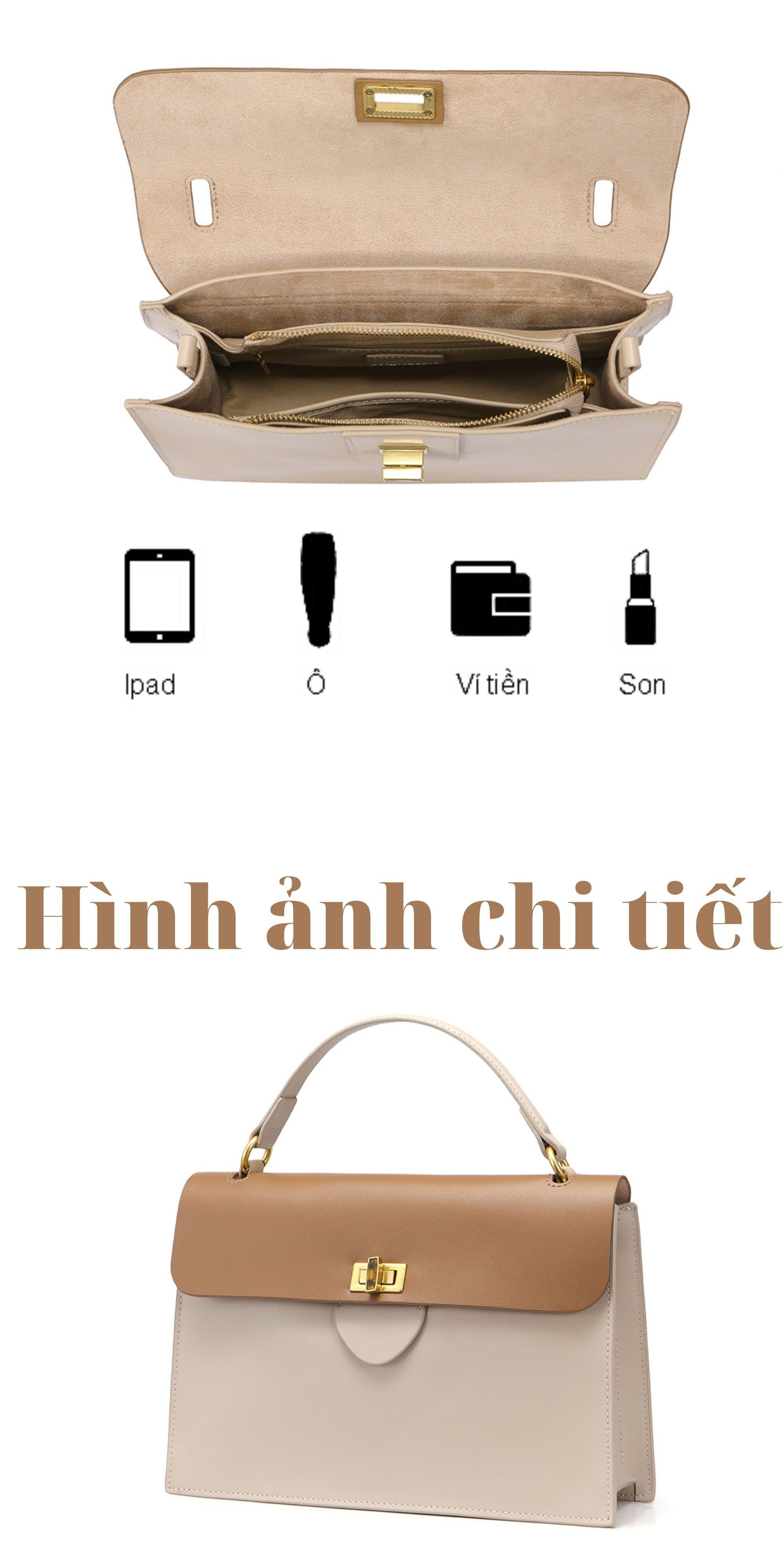 Mô tả Túi xách nữ Nucelle ViAnh Store da thật thời trang đi làm đi chơi 110332A - 4