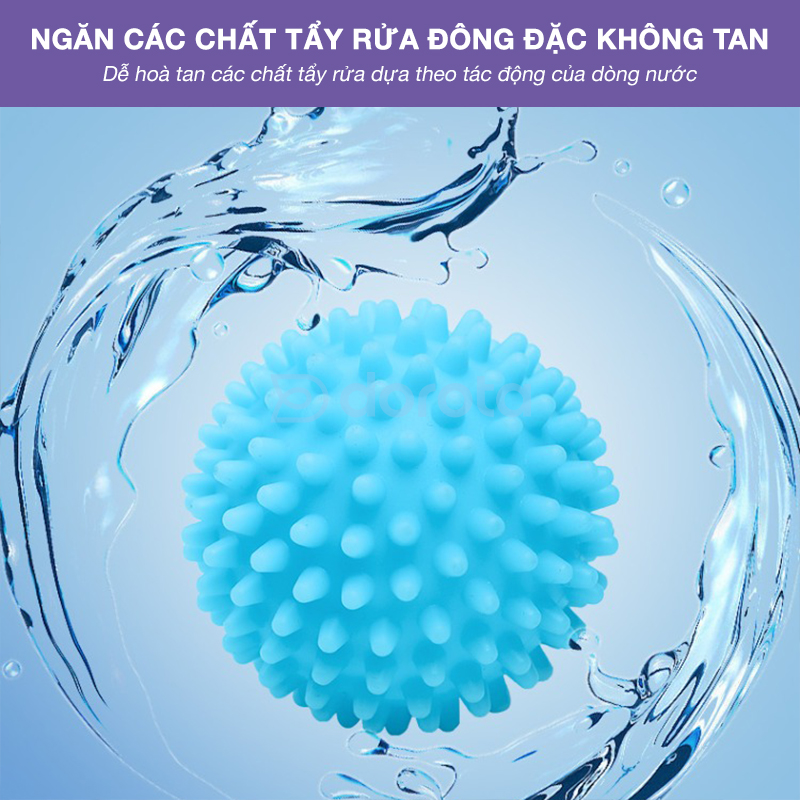 Mô tả Bóng giặt quần áo cao cấp DOROTA chống nhăn, rối quần áo chất liệu silicon mềm không gây hỏng quần áo BGQA - 2