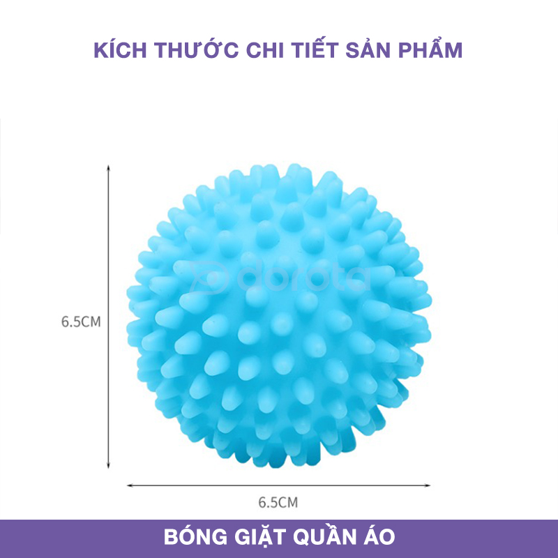Mô tả Bóng giặt quần áo cao cấp DOROTA chống nhăn, rối quần áo chất liệu silicon mềm không gây hỏng quần áo BGQA - 5