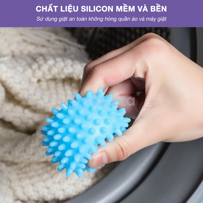 Mô tả Bóng giặt quần áo cao cấp DOROTA chống nhăn, rối quần áo chất liệu silicon mềm không gây hỏng quần áo BGQA - 6
