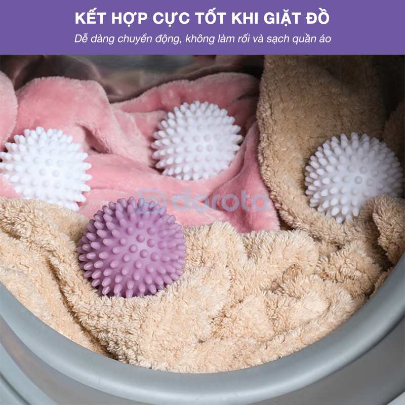 Mô tả Bóng giặt quần áo cao cấp DOROTA chống nhăn, rối quần áo chất liệu silicon mềm không gây hỏng quần áo BGQA - 7