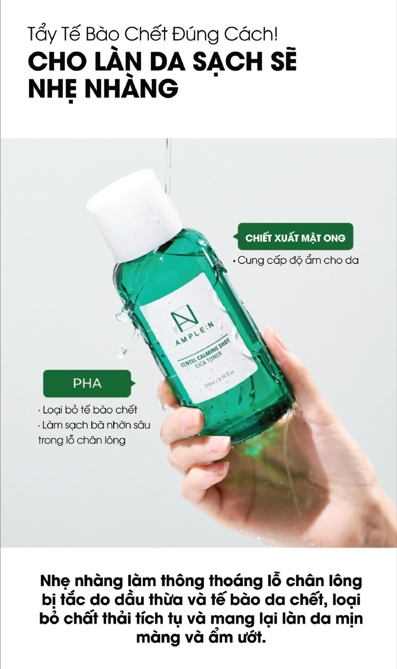 Mô tả Toner Cấp Ẩm Làm Dịu Da Ample:n Centel Calming Shot Cica Toner 200ML - 7