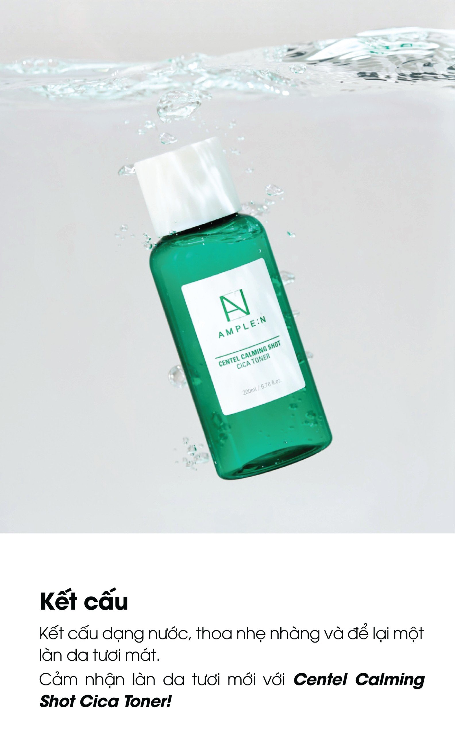 Mô tả Toner Cấp Ẩm Làm Dịu Da Ample:n Centel Calming Shot Cica Toner 200ML - 10