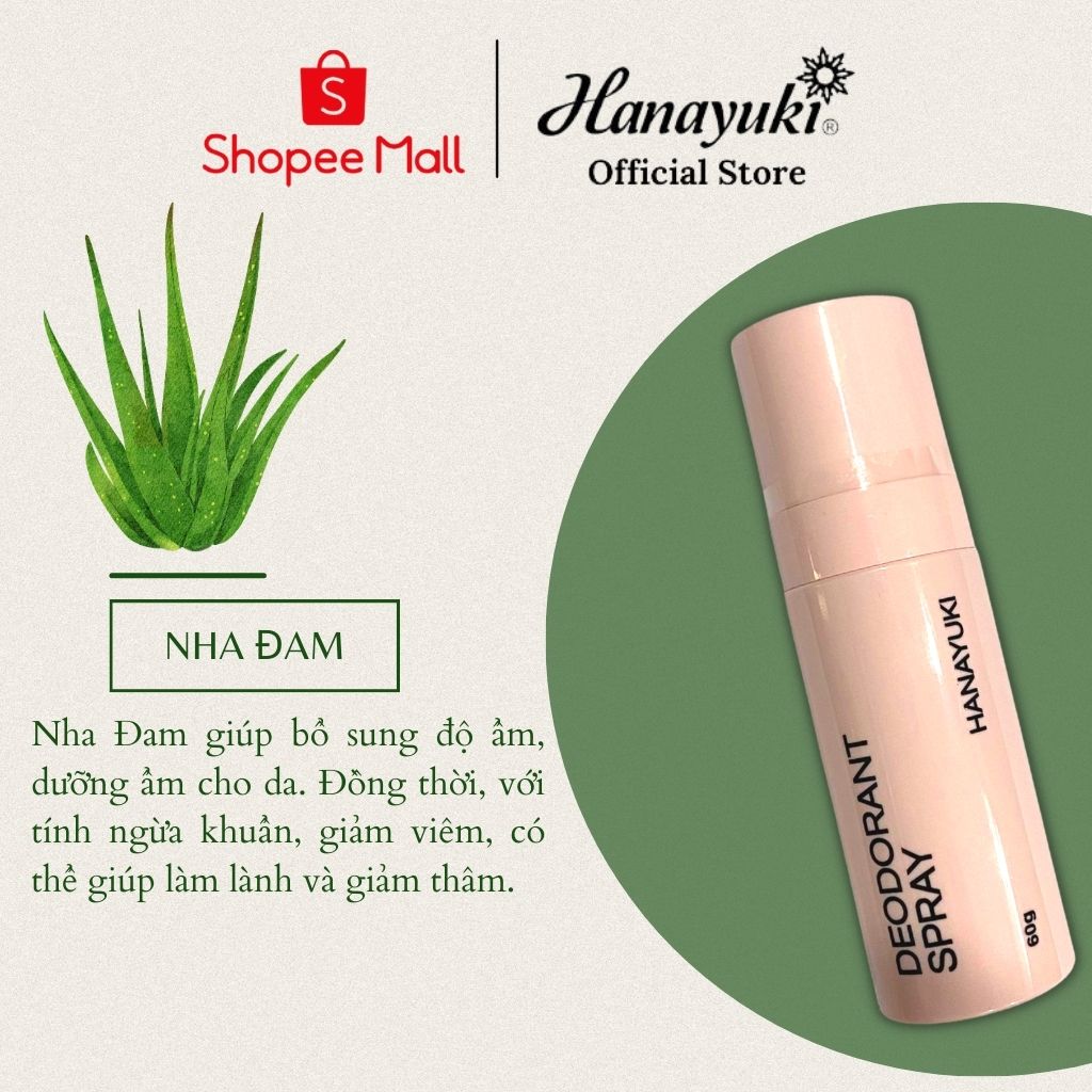 Mô tả Xịt Khử Mùi Hanayuki Deodorant Spray Chính Hãng, Xịt Thơm Cơ Thể Giúp Khử Mùi Giảm Tiết Mồ Hôi 60g - 4