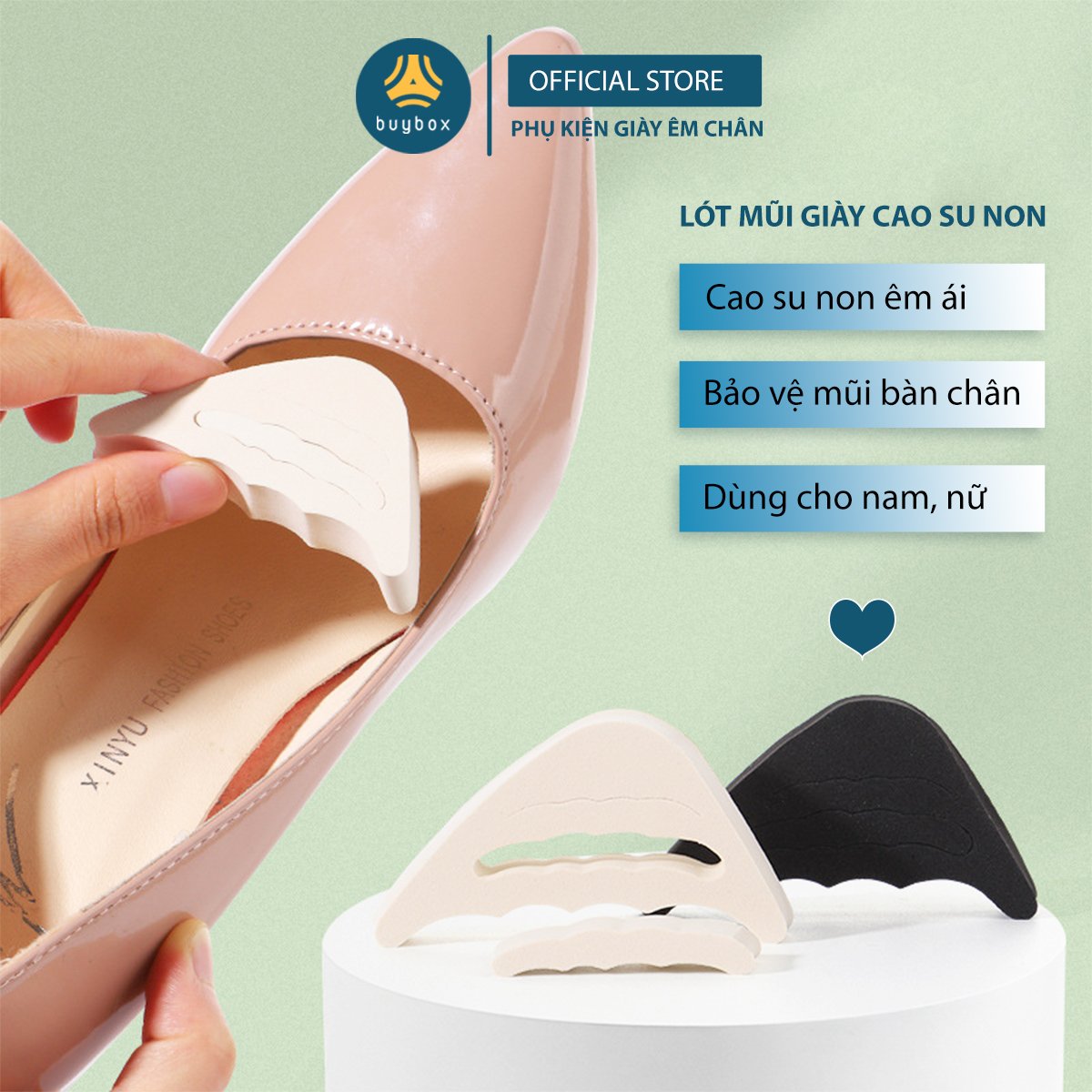 Mô tả Lót mũi giày cao gót cao su non đệm êm ngón chân - buybox - BBPK50 - 1