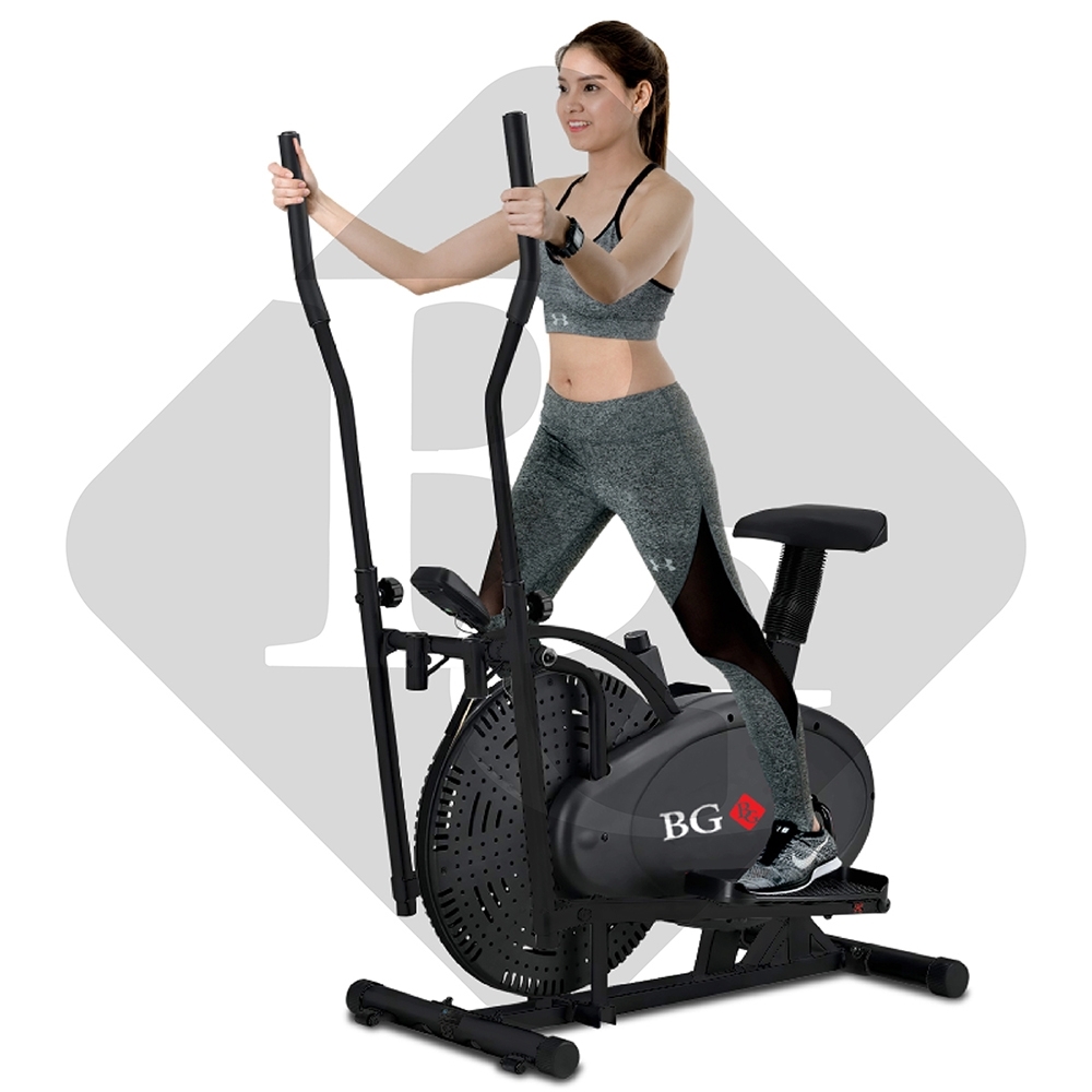 Mô tả BG - 8703 Xe đạp tập thể dục đa năng , cử động toàn thân tại nhà , máy tập elip có đồng hồ hiển thị - 2