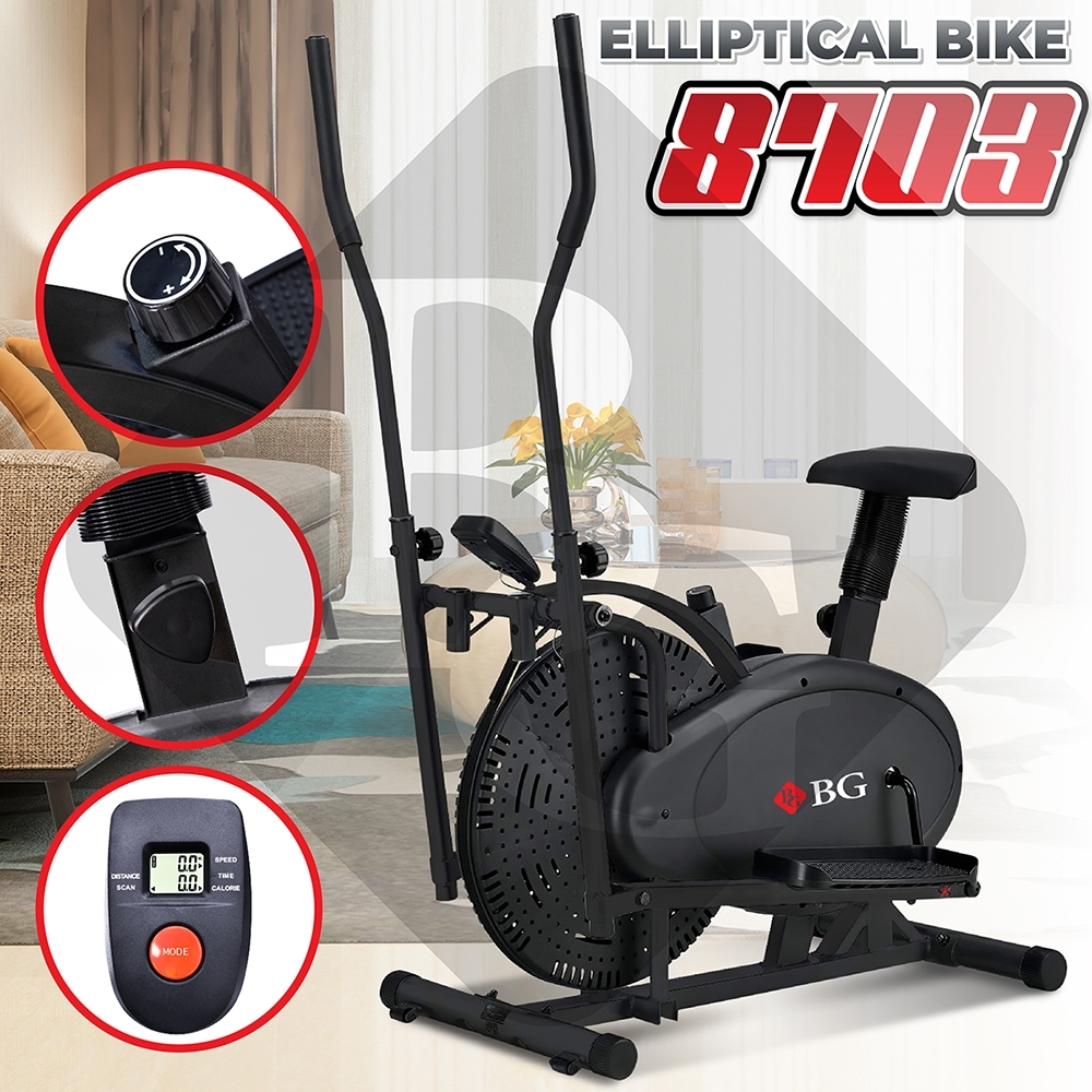 Mô tả BG Xe đạp tập thể dục kết hợp tay chân có tay cầm cảm ứng nhịp đập và tựa lưng - 1