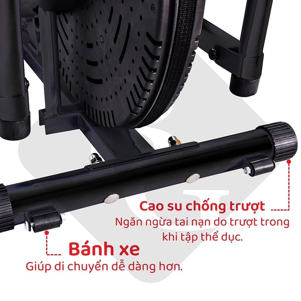 Mô tả BG Xe đạp tập thể dục kết hợp tay chân có tay cầm cảm ứng nhịp đập và tựa lưng - 3