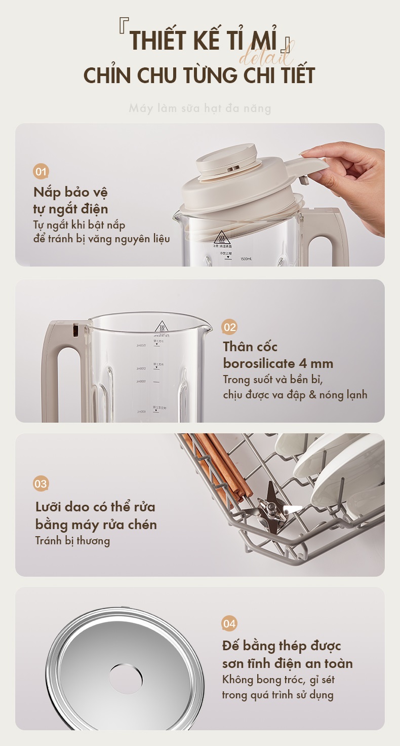 Máy làm sữa hạt Bear PBJ-D08T1 - So sánh các loại sữa
