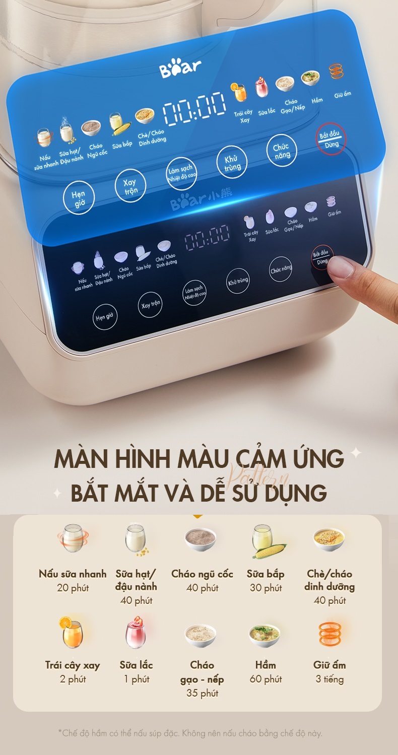 Máy làm sữa hạt Bear PBJ-D08T1 - Công dụng