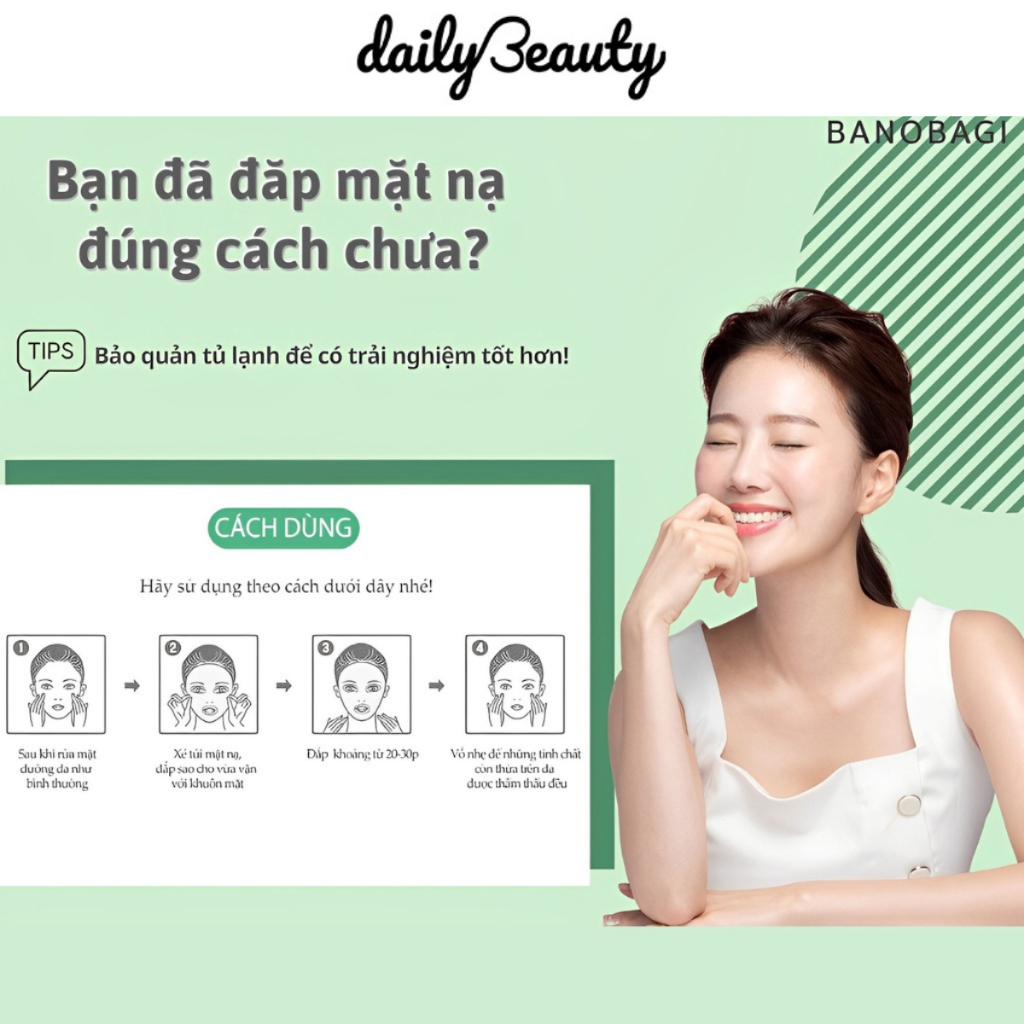Mô tả Mặt Nạ Dưỡng Da Chuyên Sâu BANOBAGI Stem Cell Vitamin Mask, Super Collagen Mask Daily Beauty - 5