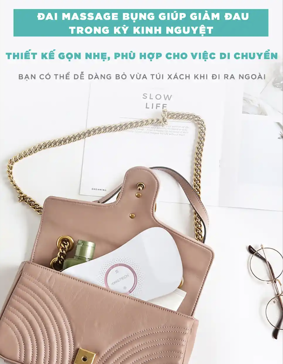 Mô tả Quà Valentine Tuyệt Vời Cho Bạn Gái - Máy Massage Bụng KINGTECH KS-220, Đai Chườm Nguyệt San Rung Cao Tần, Làm Ấm - 10