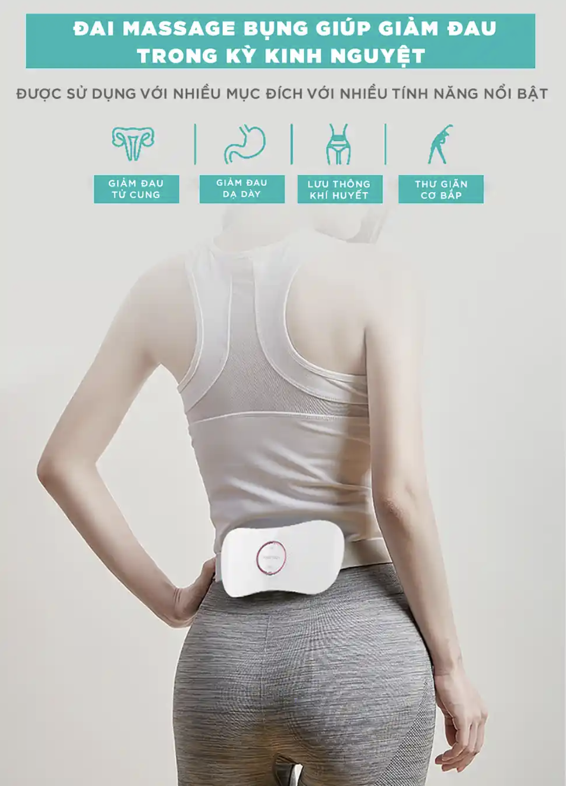 Mô tả Quà Valentine Tuyệt Vời Cho Bạn Gái - Máy Massage Bụng KINGTECH KS-220, Đai Chườm Nguyệt San Rung Cao Tần, Làm Ấm - 1