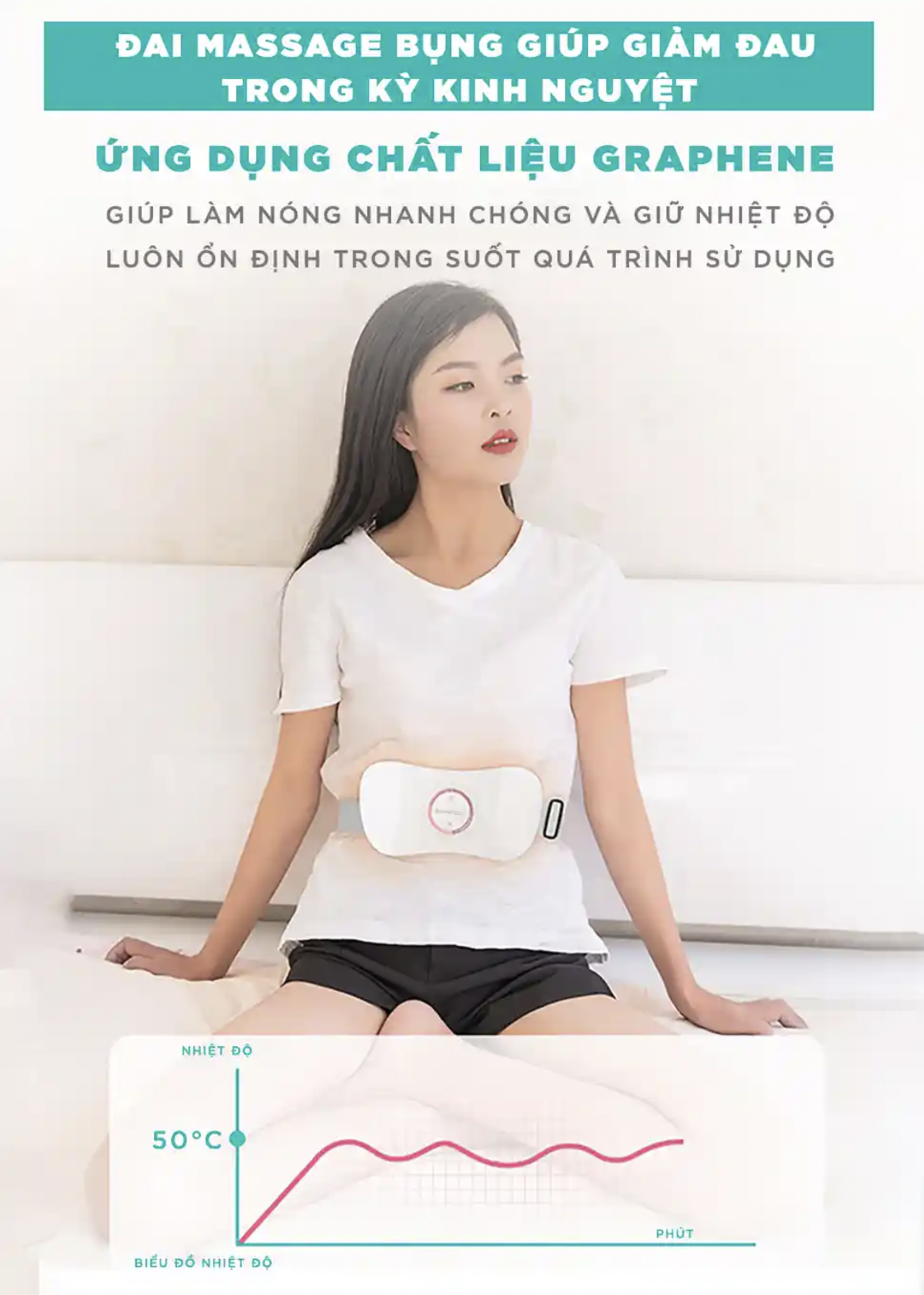 Mô tả Quà Valentine Tuyệt Vời Cho Bạn Gái - Máy Massage Bụng KINGTECH KS-220, Đai Chườm Nguyệt San Rung Cao Tần, Làm Ấm - 2